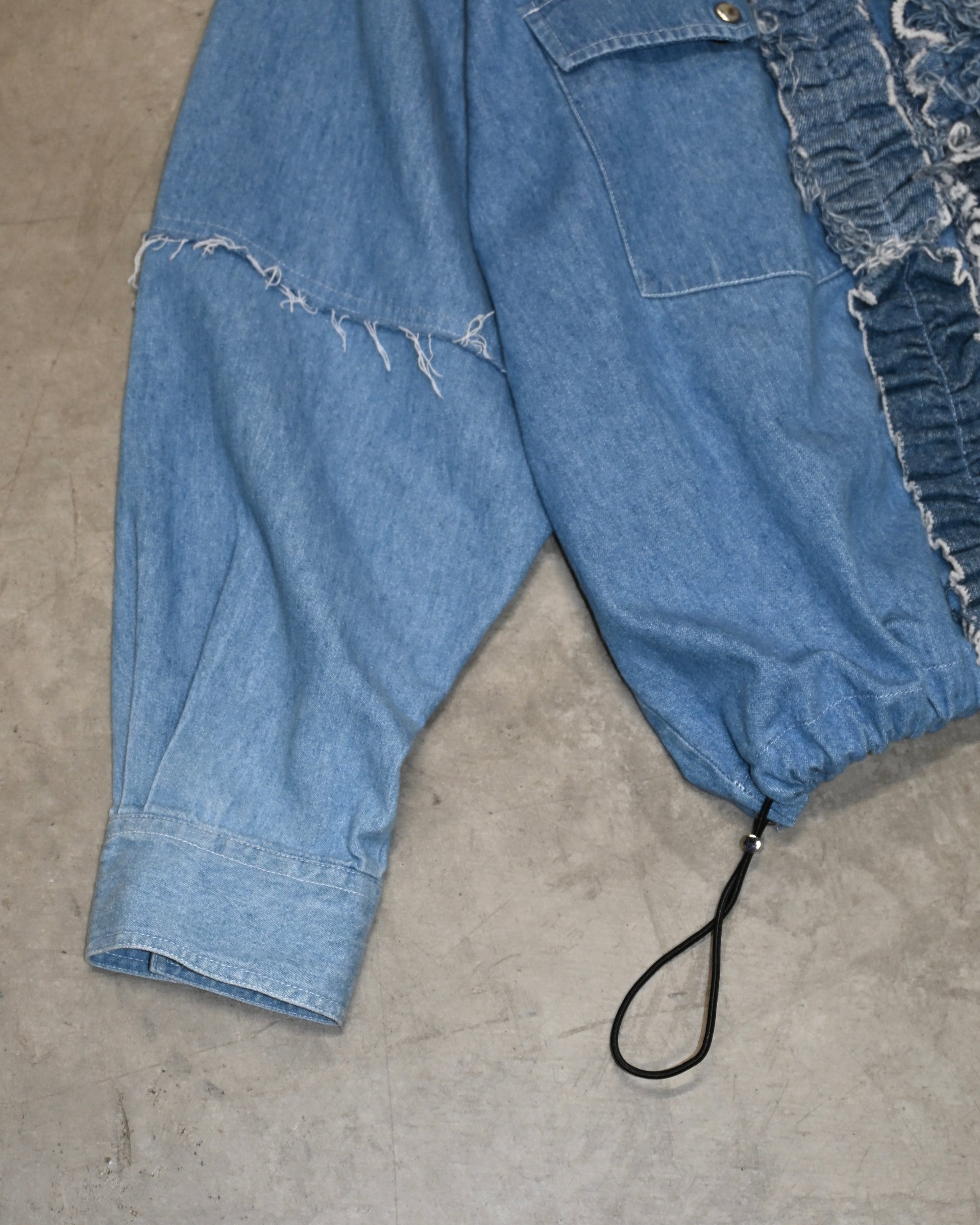 ID26-014-03-F / denim frill shirt 【B】