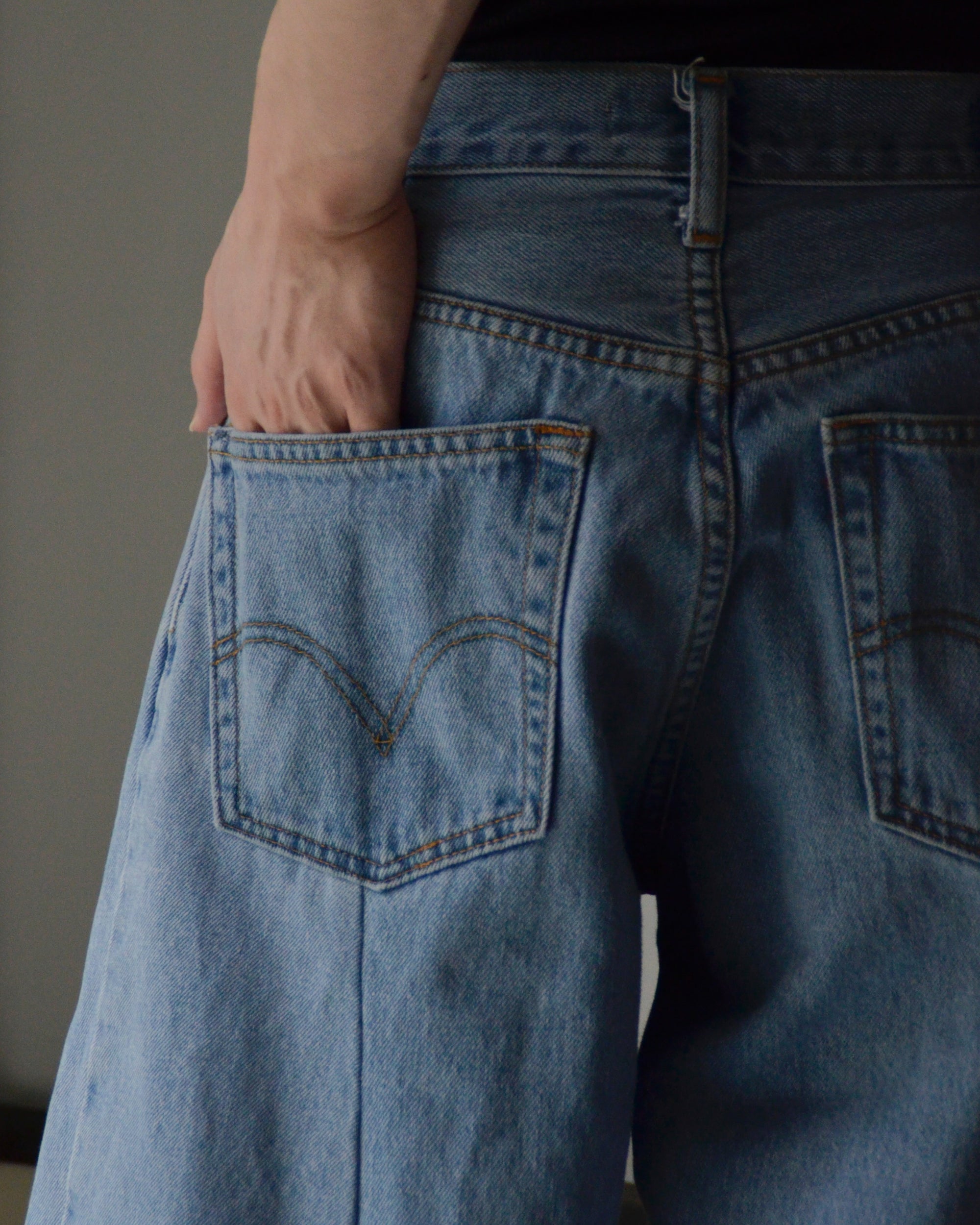 RE-010-18 / curve buggy denim【D】