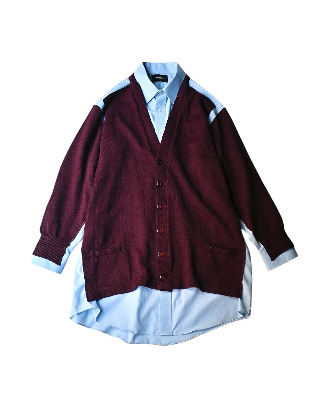 ID26-048-01-F / fake layered cardigan 【A】