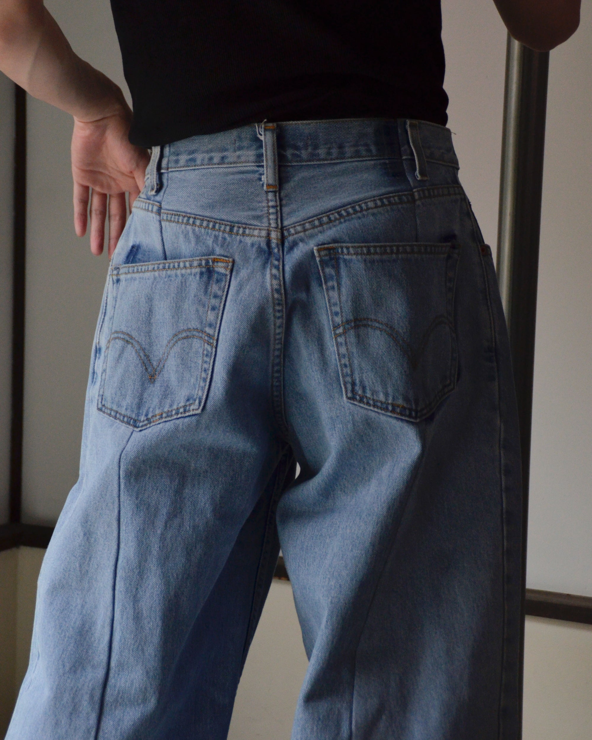 RE-010-18 / curve buggy denim【D】