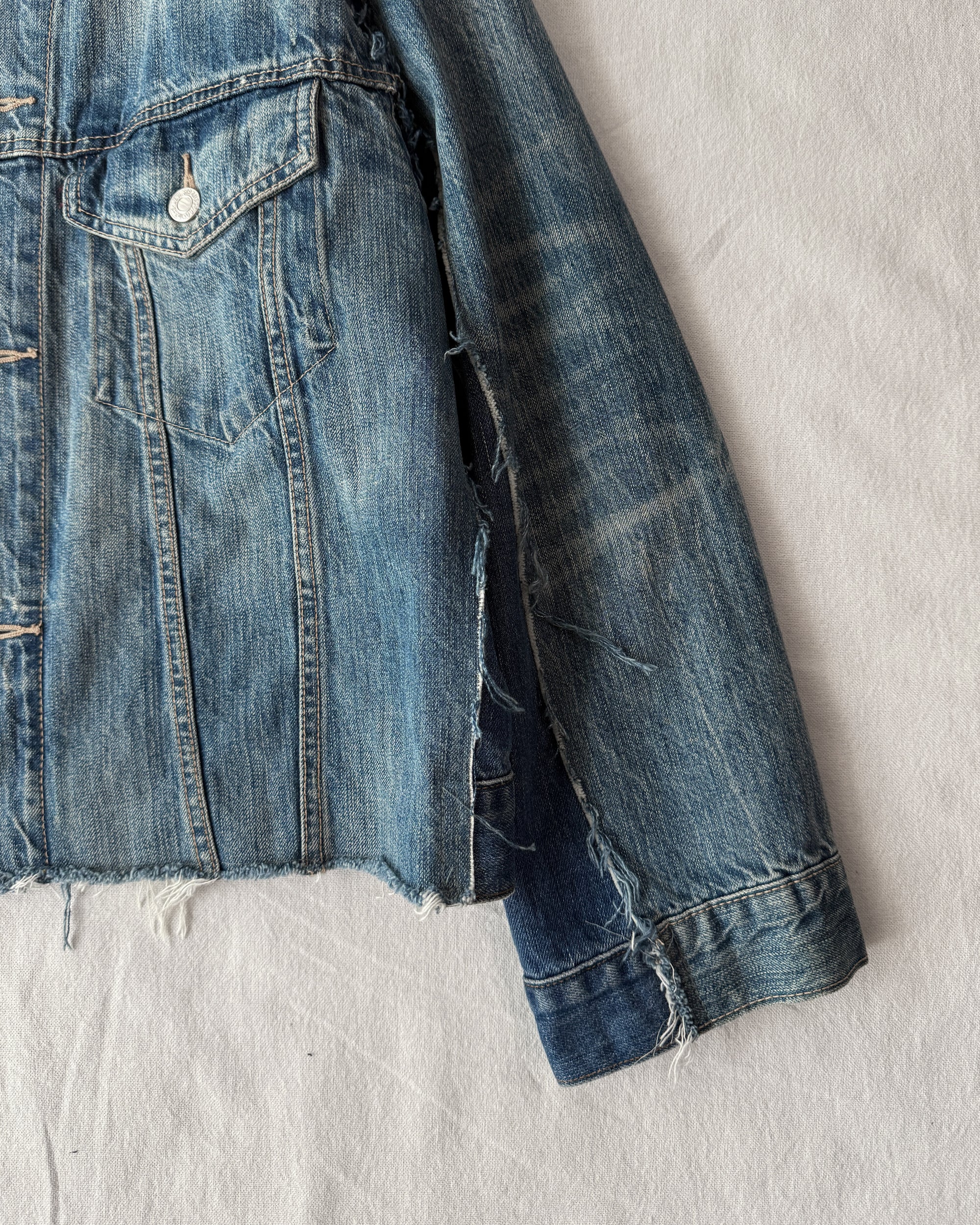 ID26-007-F / fake layered denim jacket【A】