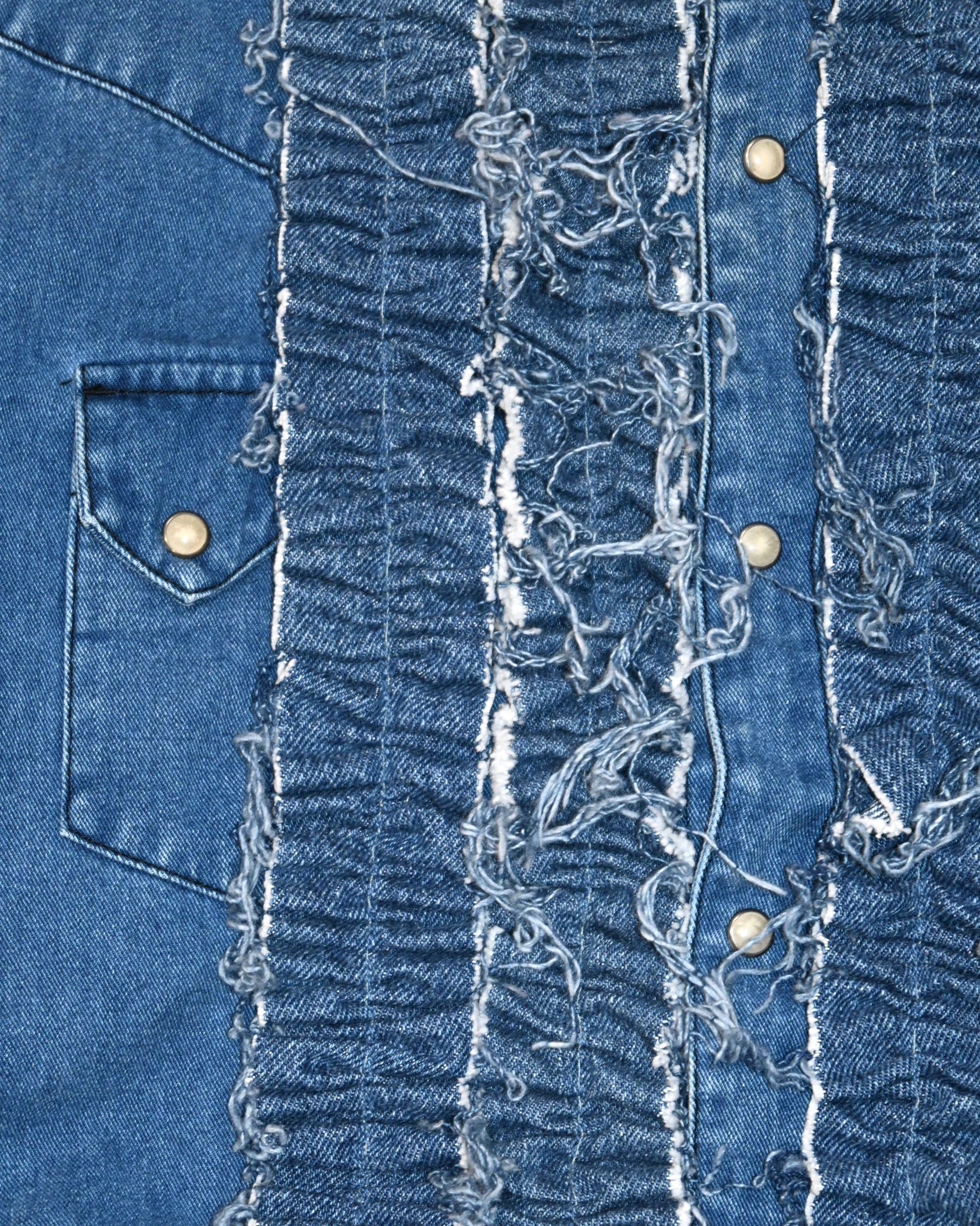 ID26-014-04-F / denim frill shirt 【B】