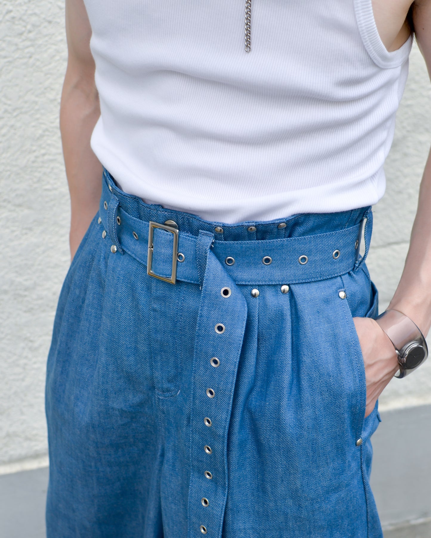 【残り1枚】UE-004 / rigid denim hakama pant