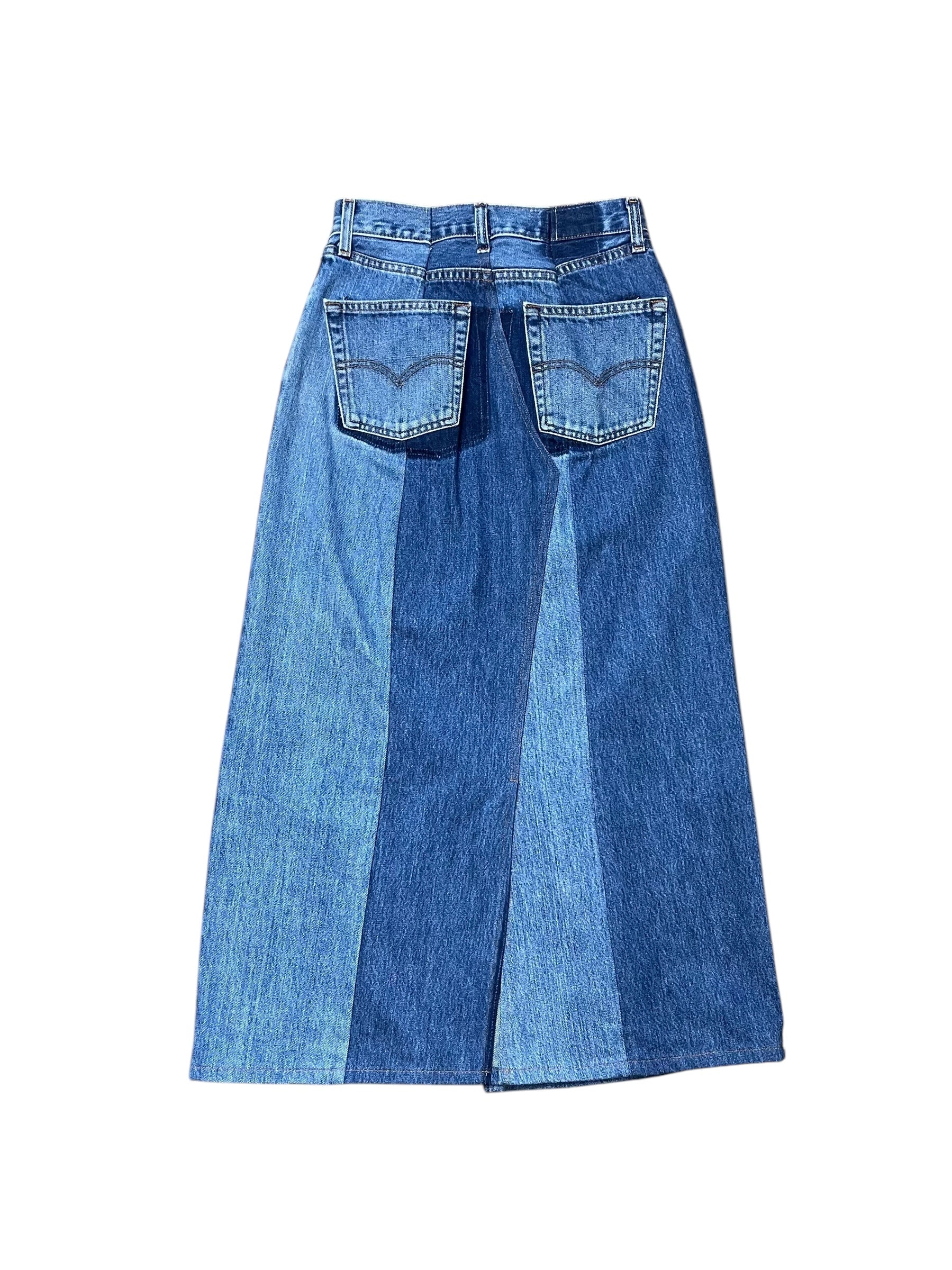 RE-028/asymmetry denim skirt【B】