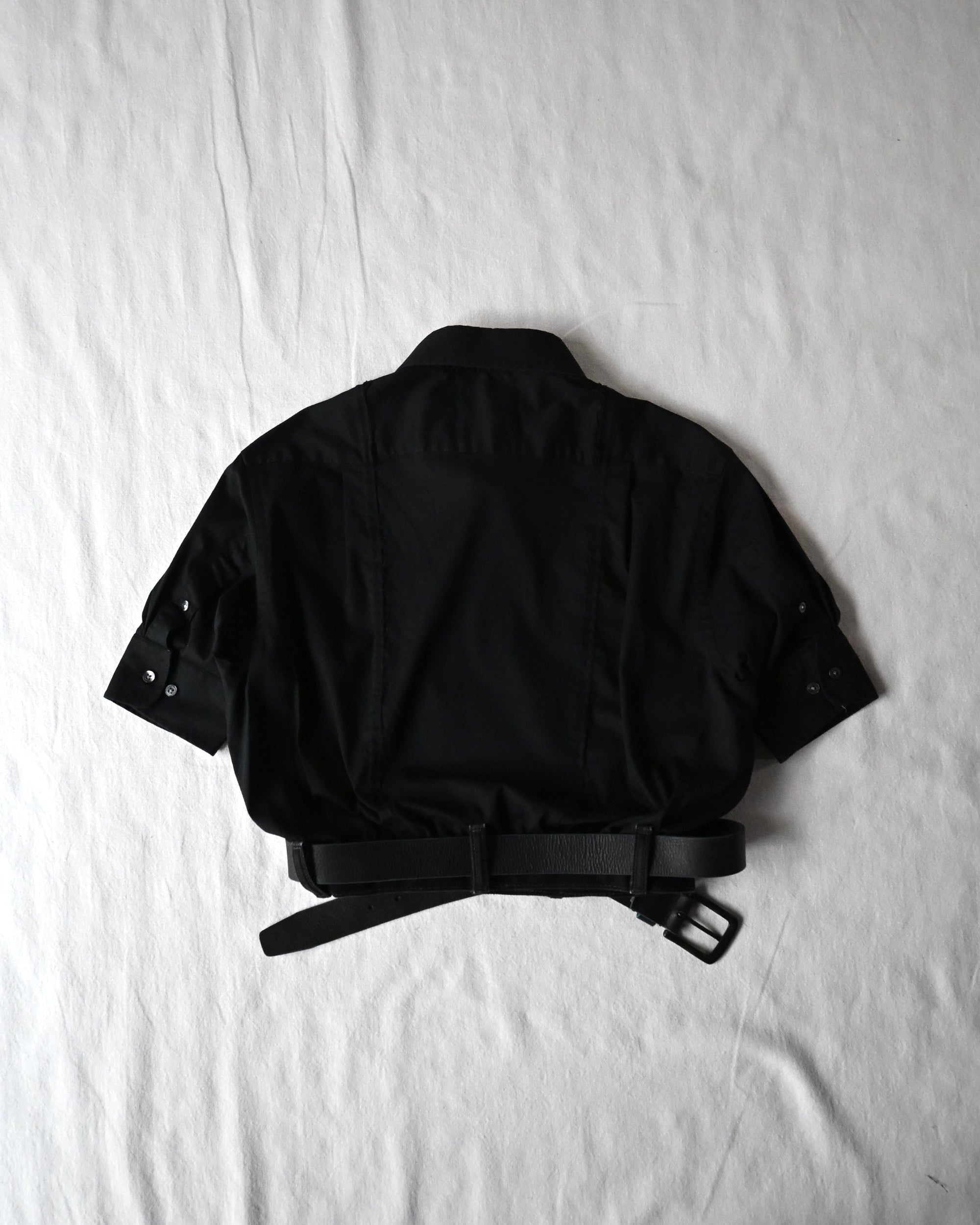 ID26-036-L / denim waist short sleeve shirt