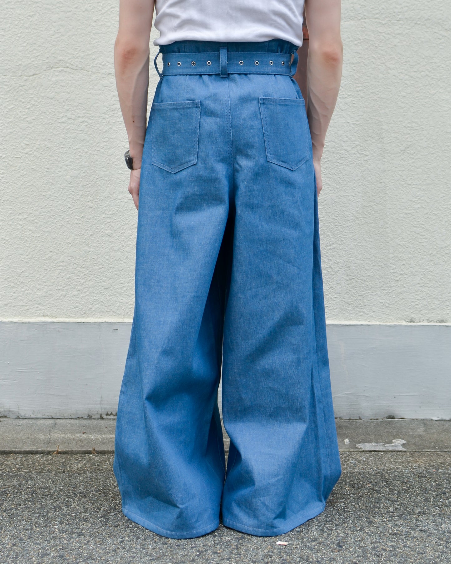 【残り1枚】UE-004 / rigid denim hakama pant