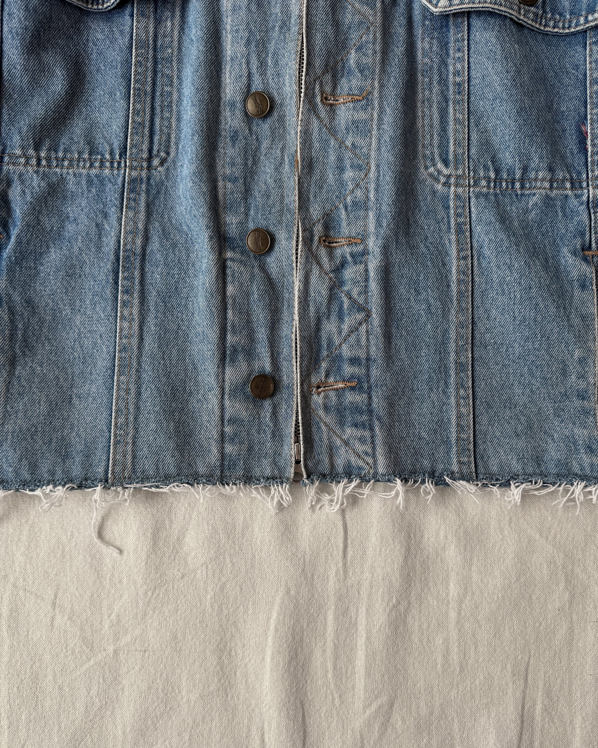 ID26-007-01-F / fake layered denim jacket【B】