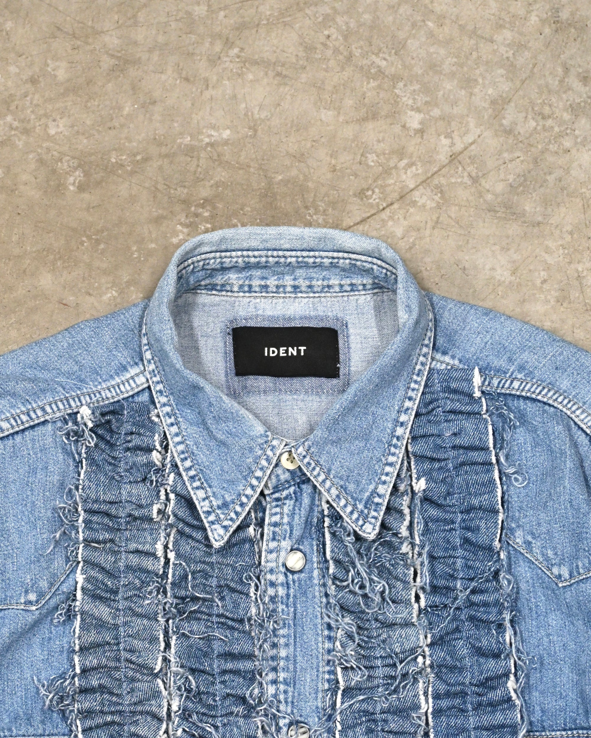ID26-014-03-F / denim frill shirt 【A】