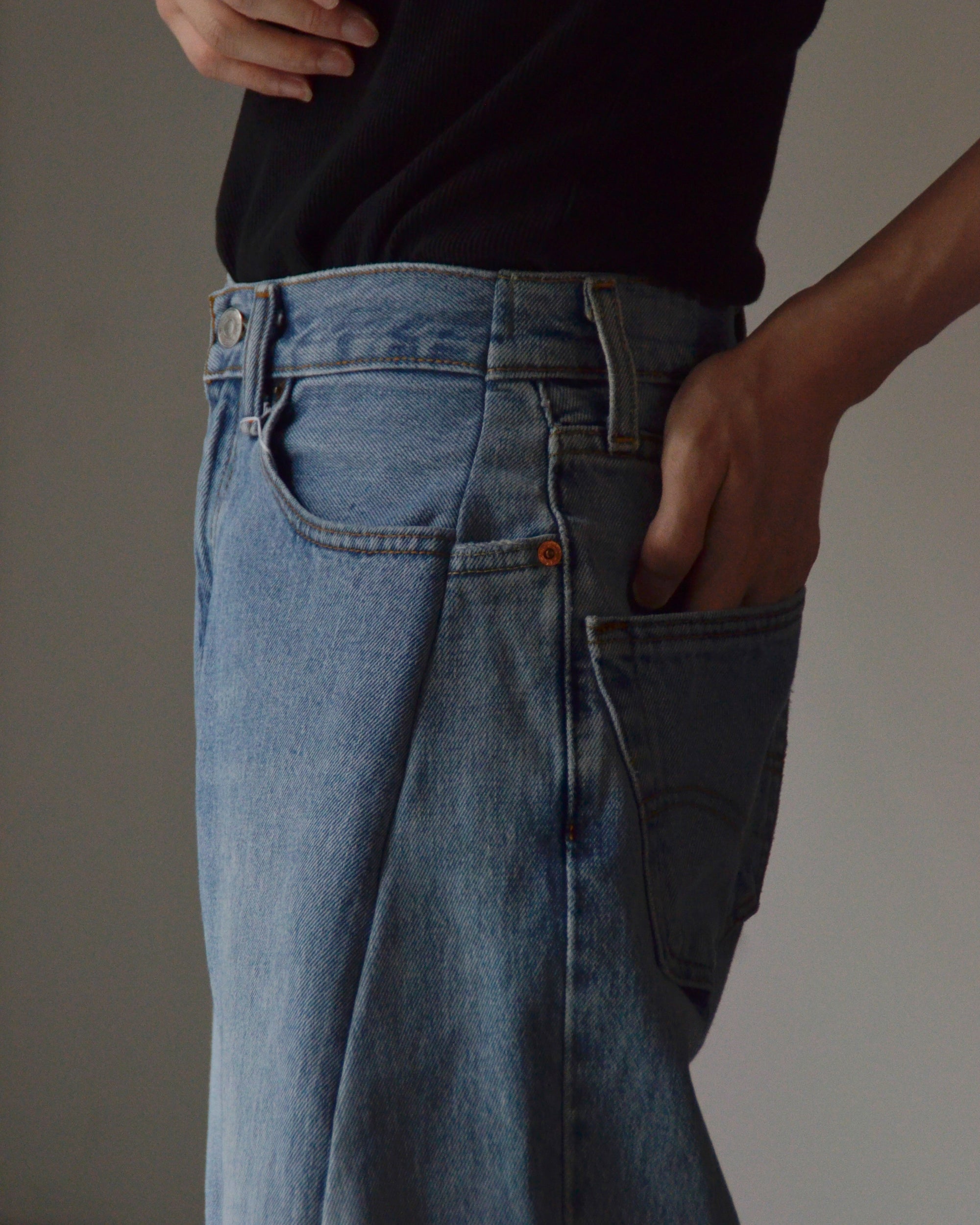 RE-010-15 / curve buggy denim【B】
