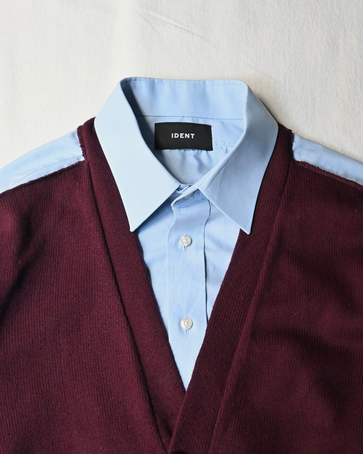 ID26-048-01-F / fake layered cardigan 【A】