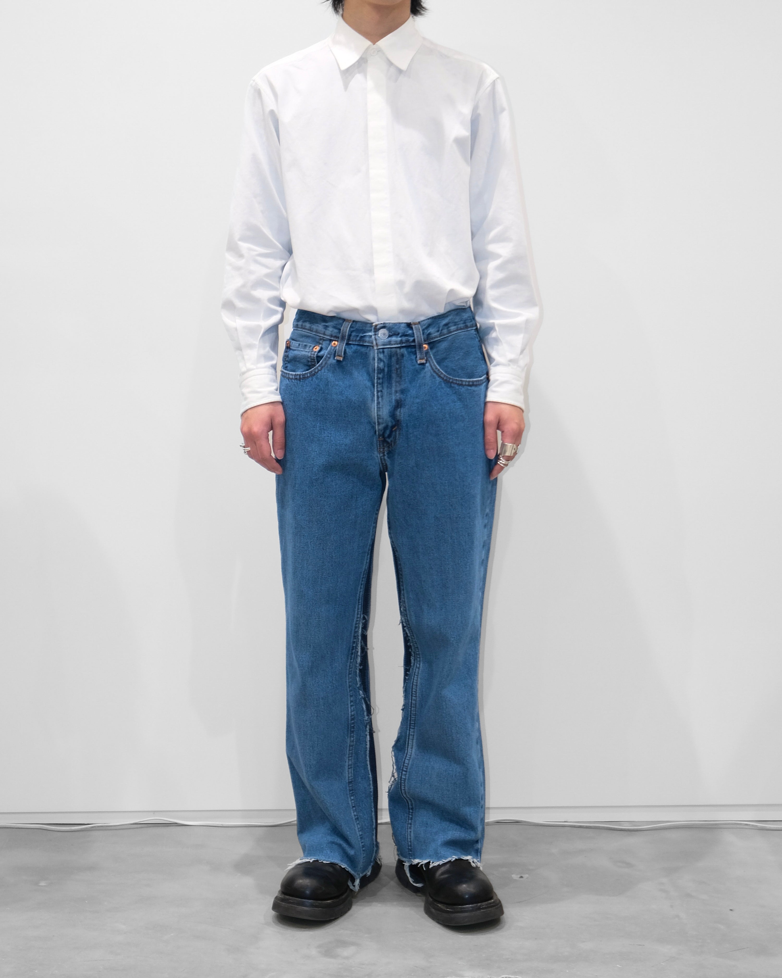ID26-009-F / cut off straight denim【A】