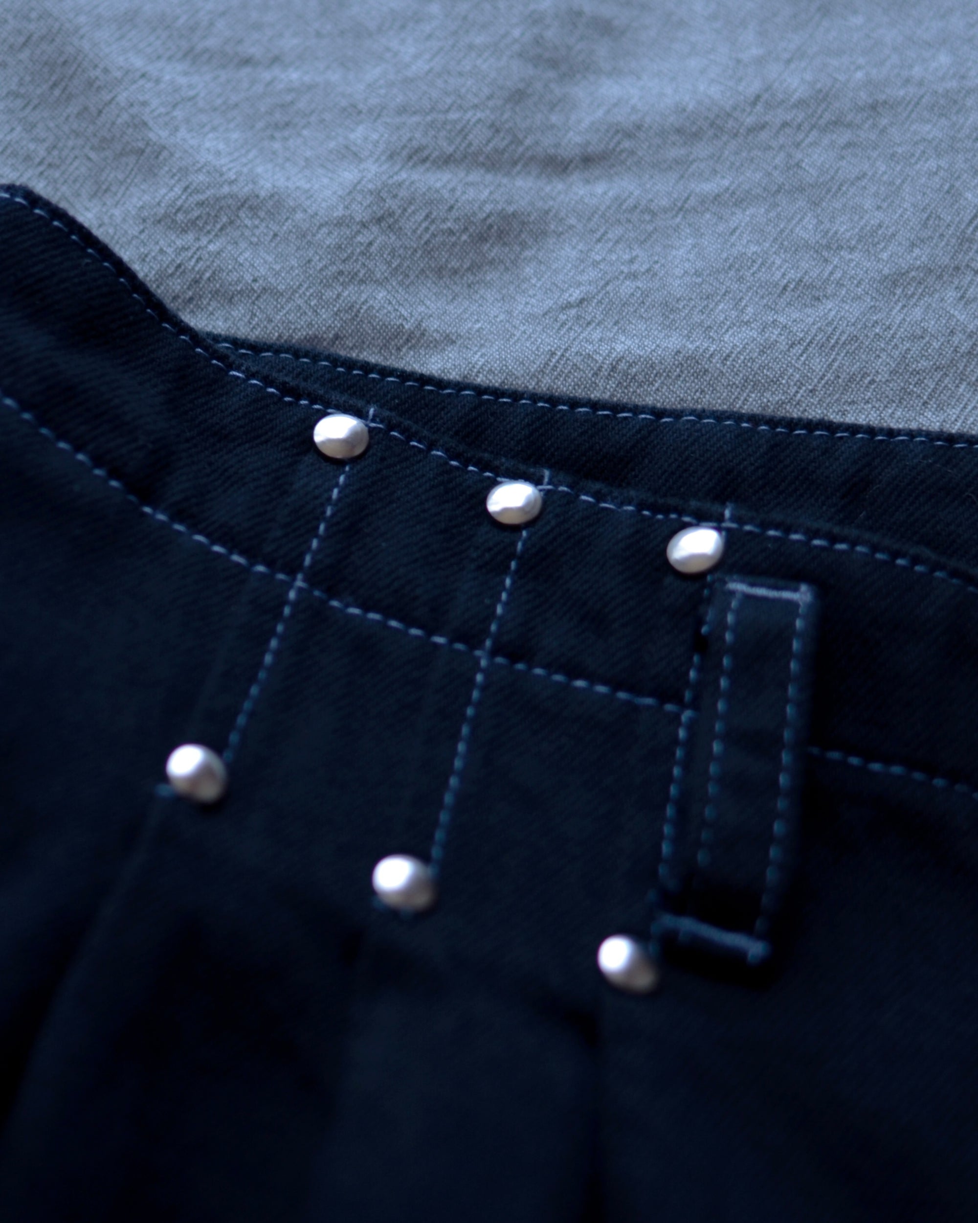 UE-004-BLK / denim hakama pant "overdye"