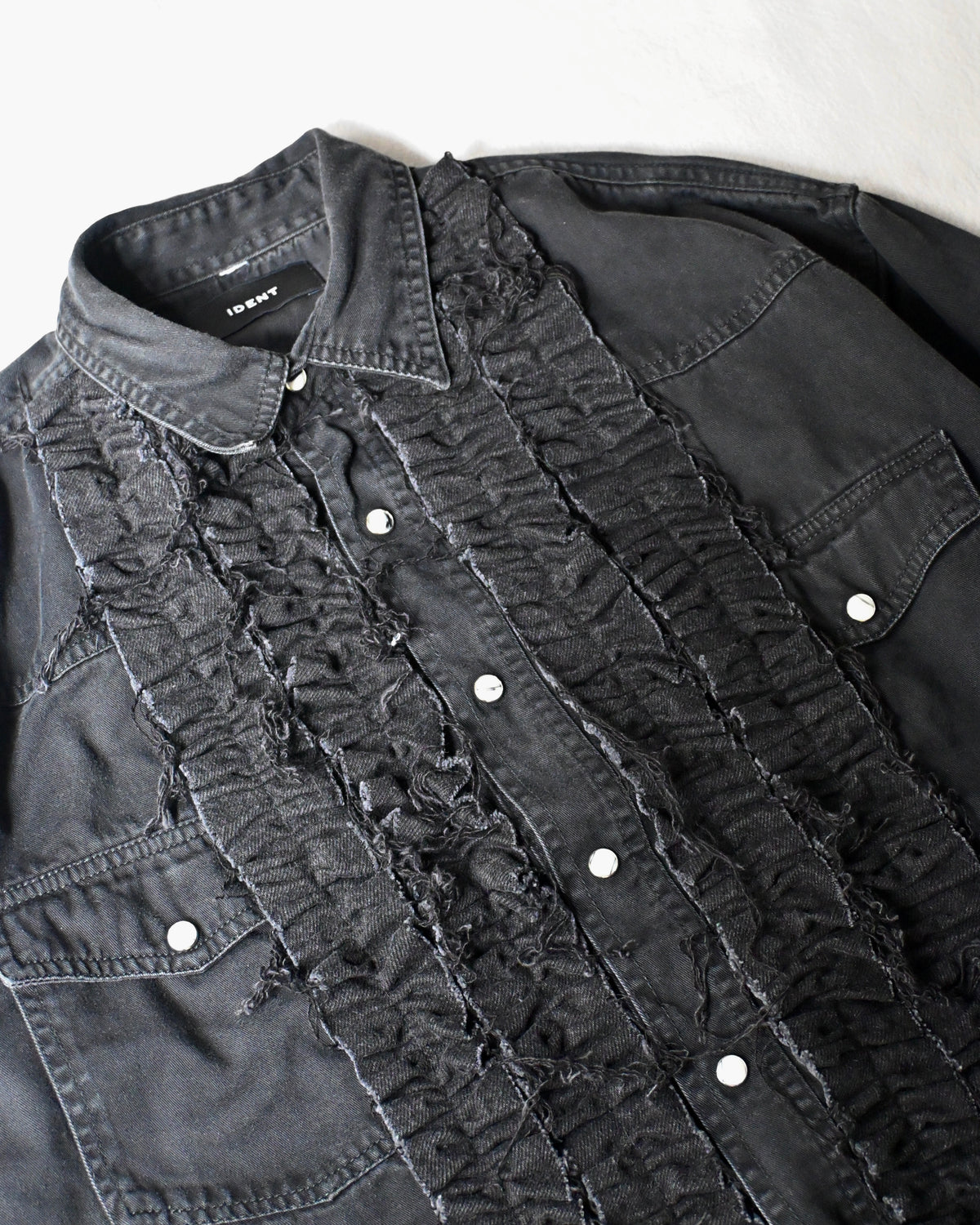ID26-014-07-F / denim frill shirt【A】