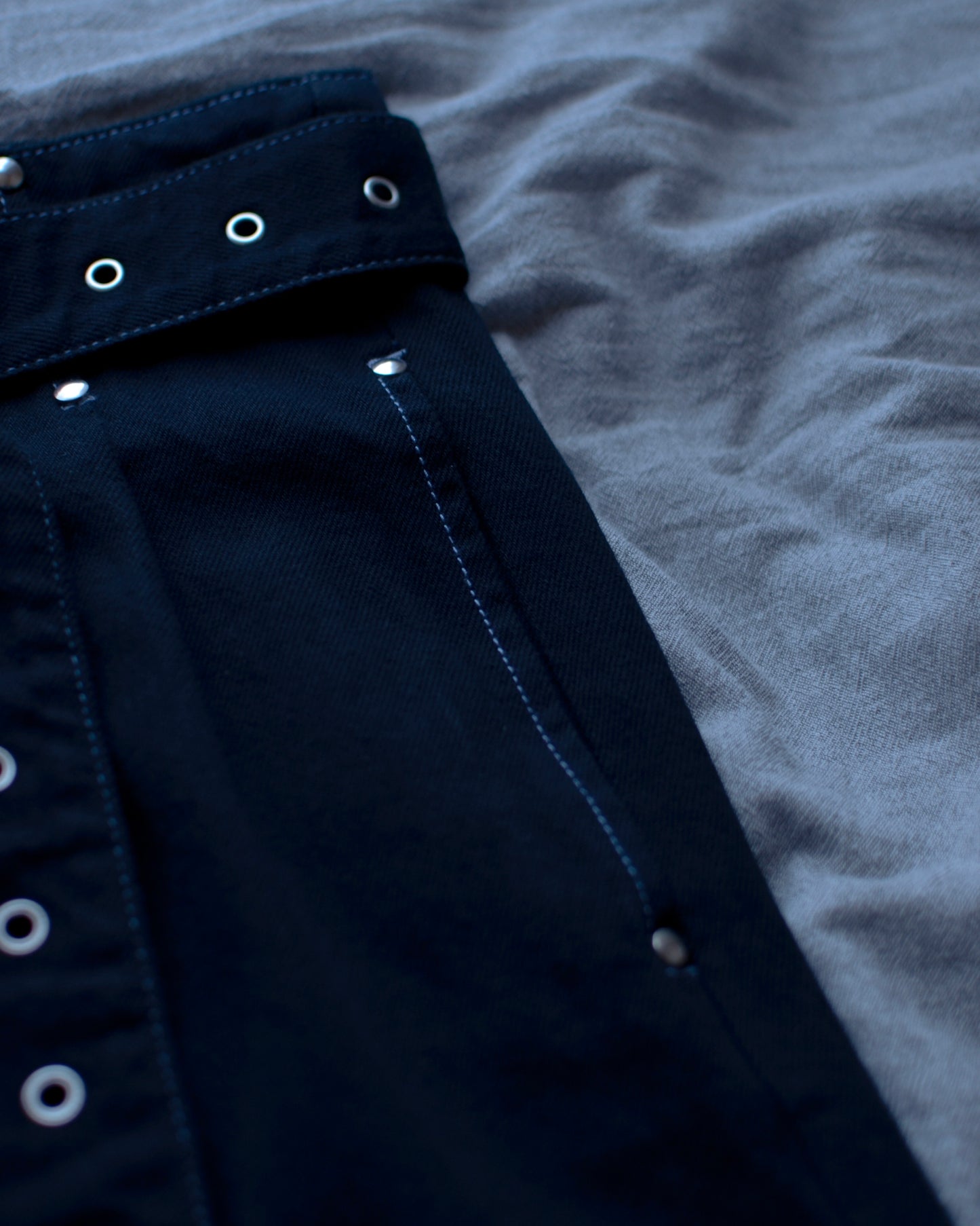 UE-004-BLK / denim hakama pant "overdye"