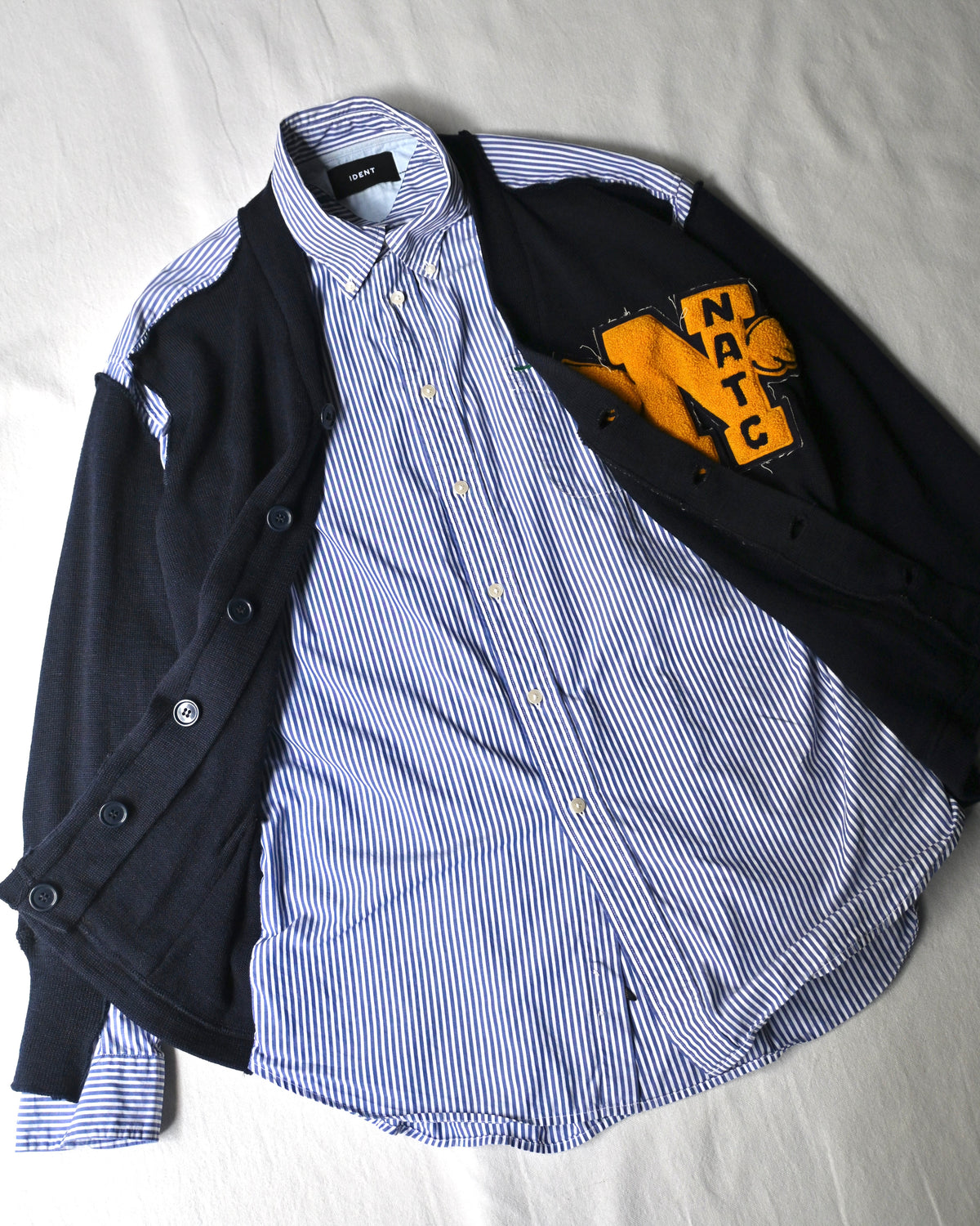 ID26-047-F / fake layered vintage cardigan 【A】