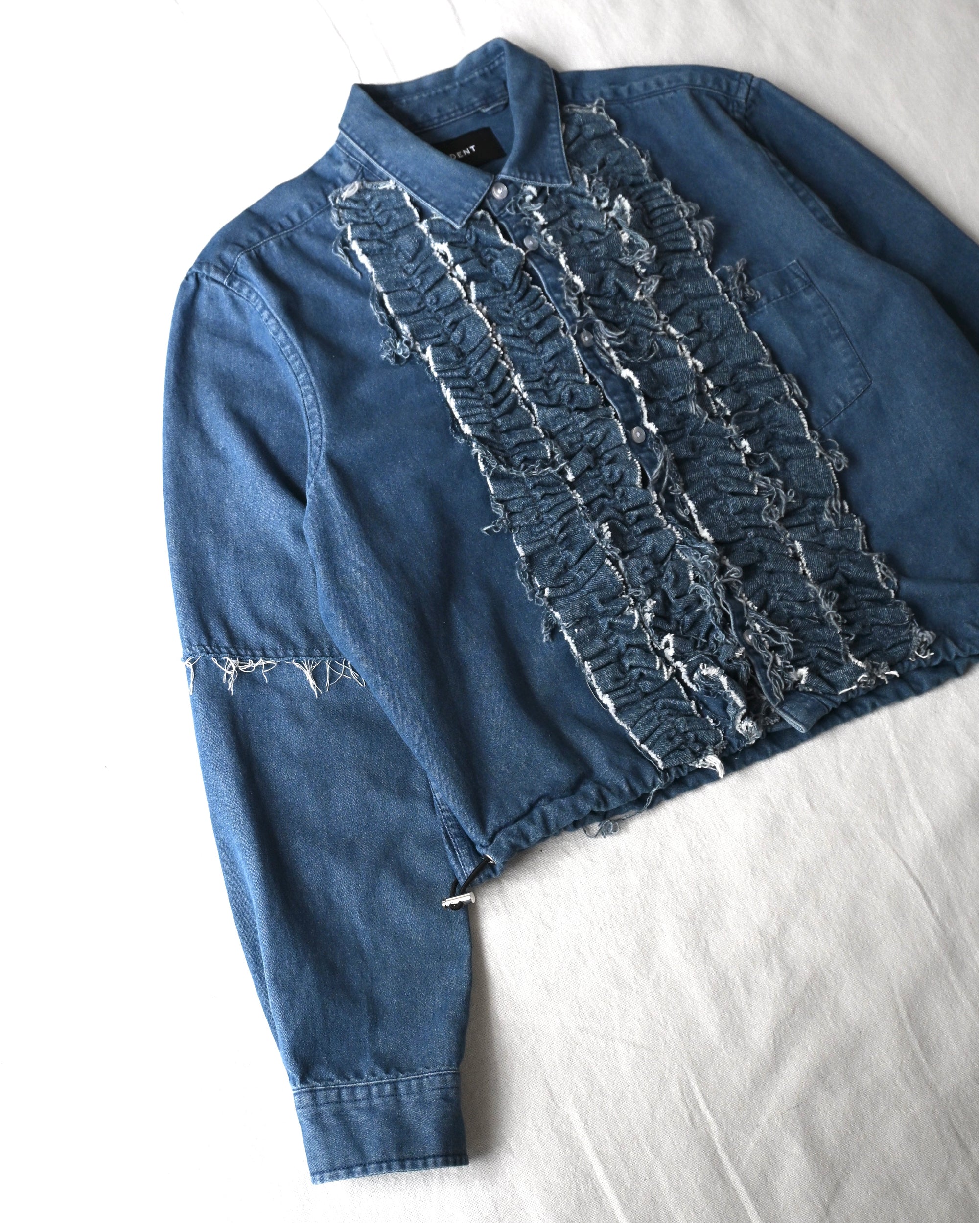 ID26-014-01-F / denim frill shirt 【A】
