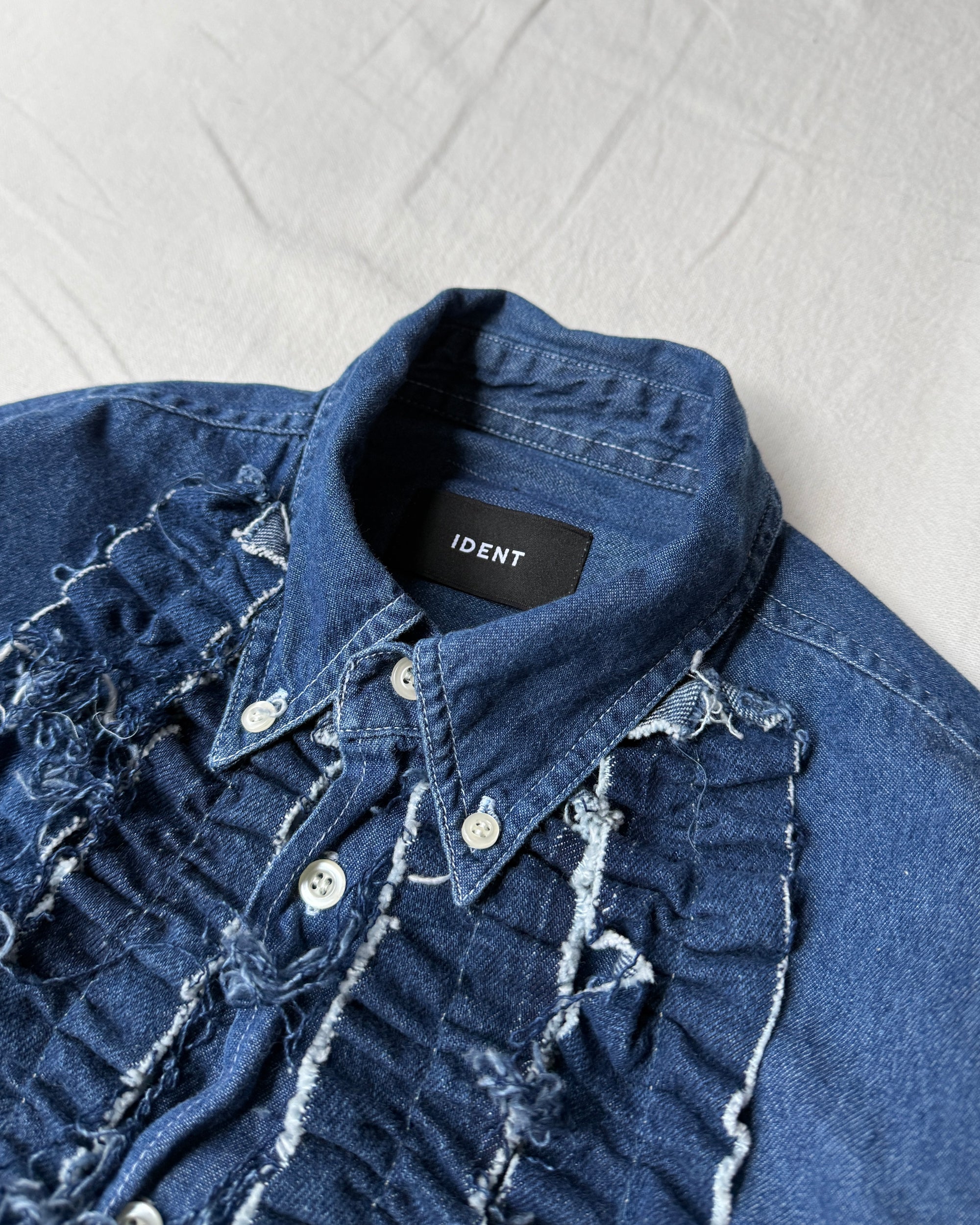 ID25-001-01-F / denim frill shirt【B】