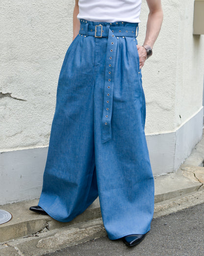 【残り1枚】UE-004 / rigid denim hakama pant