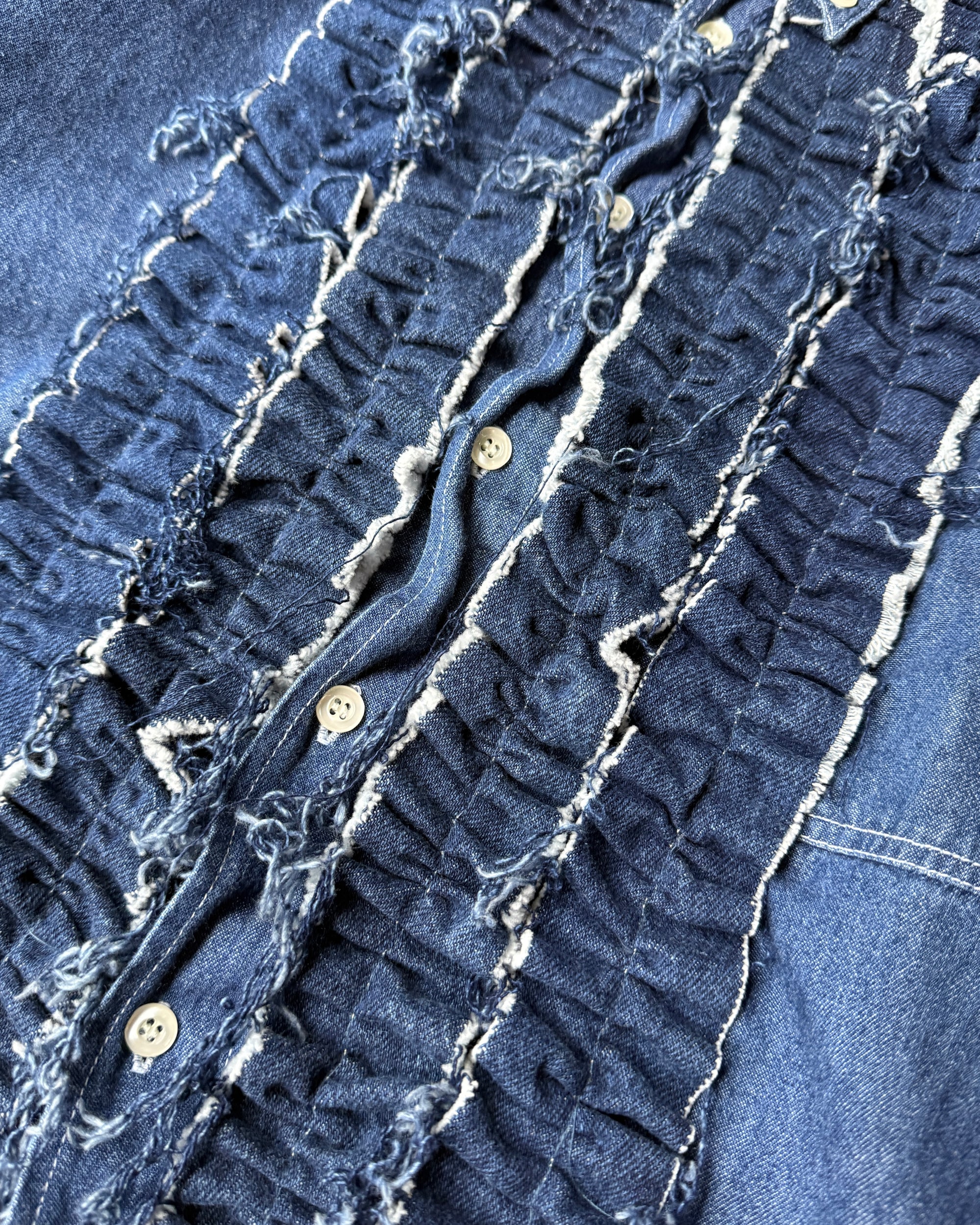 ID25-001-01-F / denim frill shirt【B】