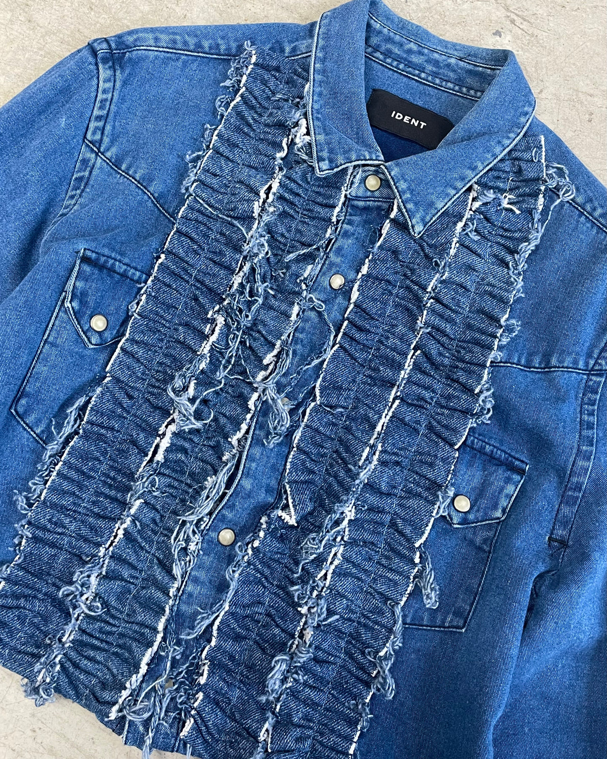ID26-014-04-F / denim frill shirt 【B】