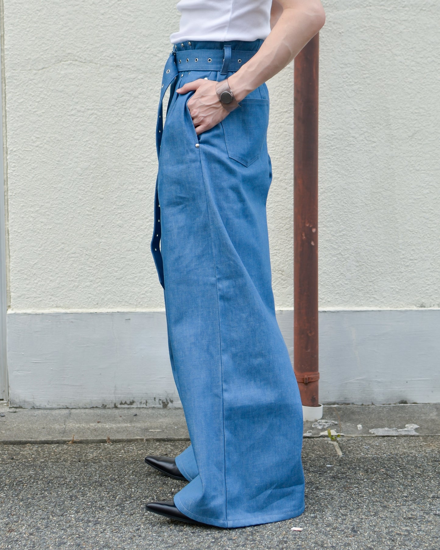 【残り1枚】UE-004 / rigid denim hakama pant