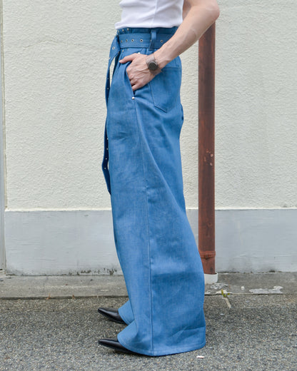 【残り1枚】UE-004 / rigid denim hakama pant