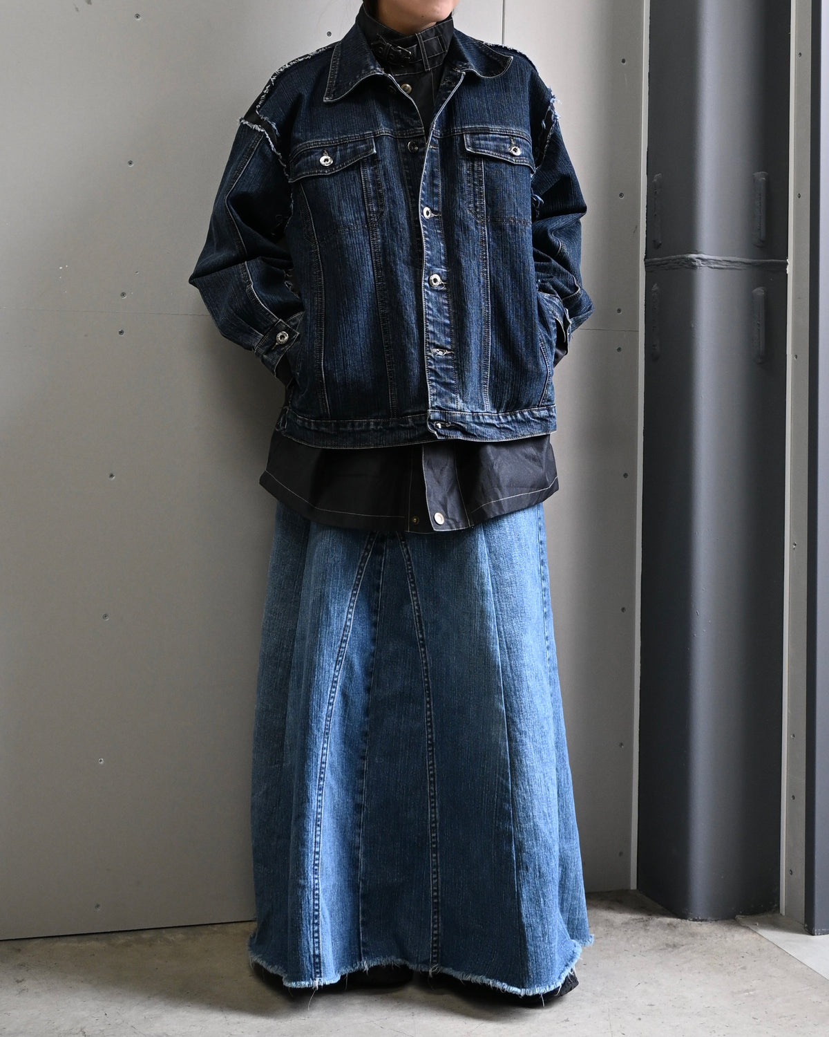 ID26-055-F / fake layered work jacket【A】