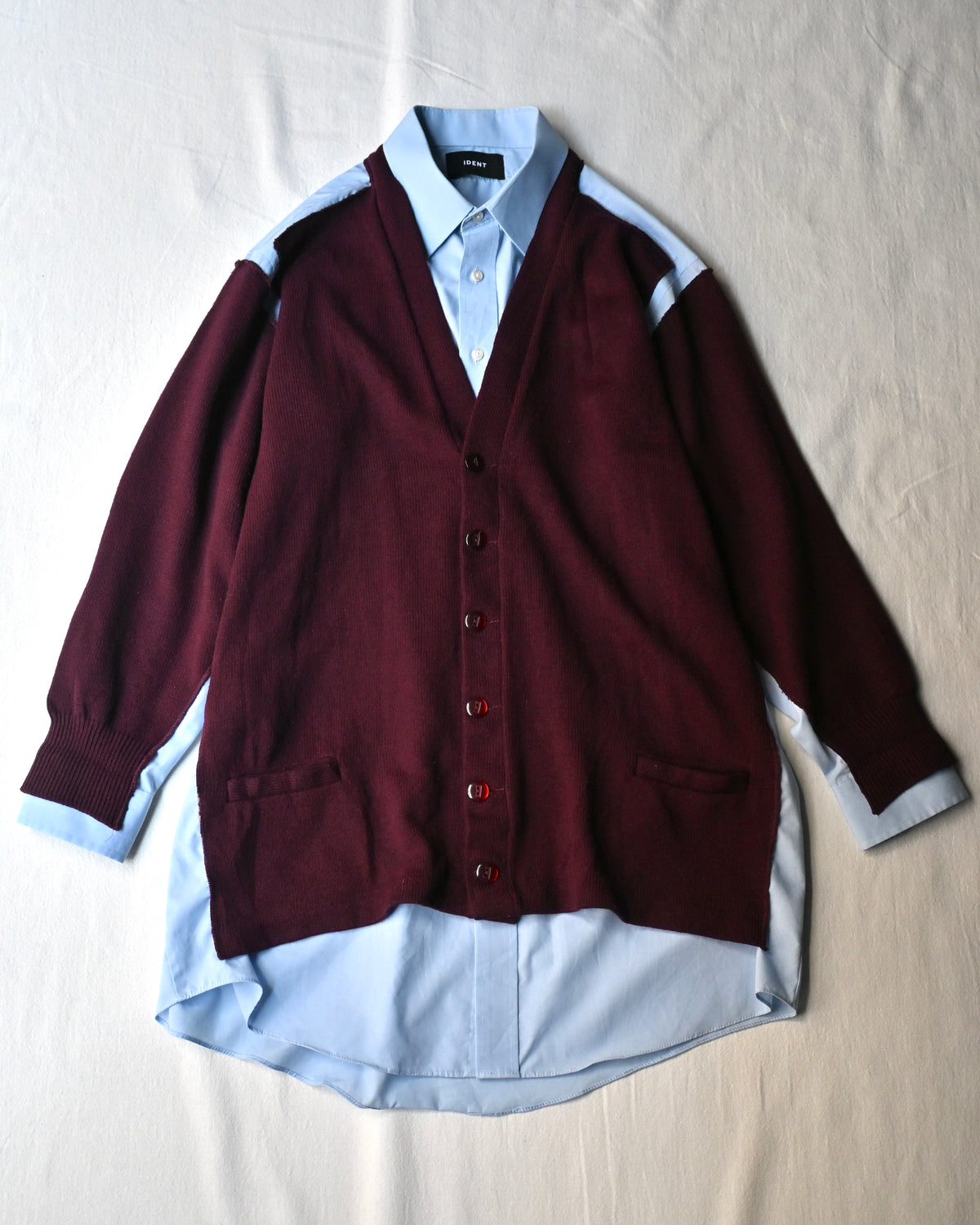ID26-048-01-F / fake layered cardigan 【A】