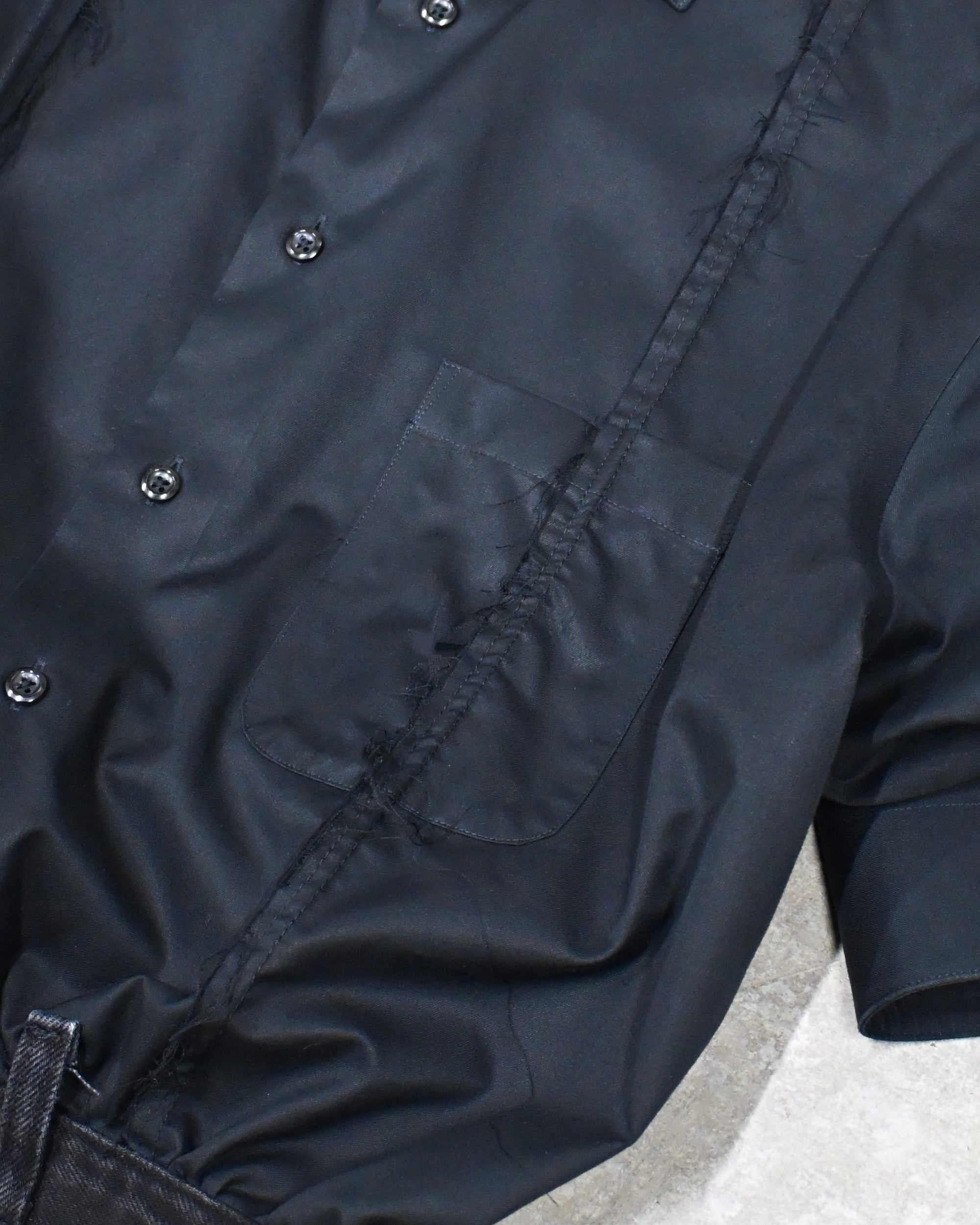 ID26-036-L / denim waist short sleeve shirt【A】