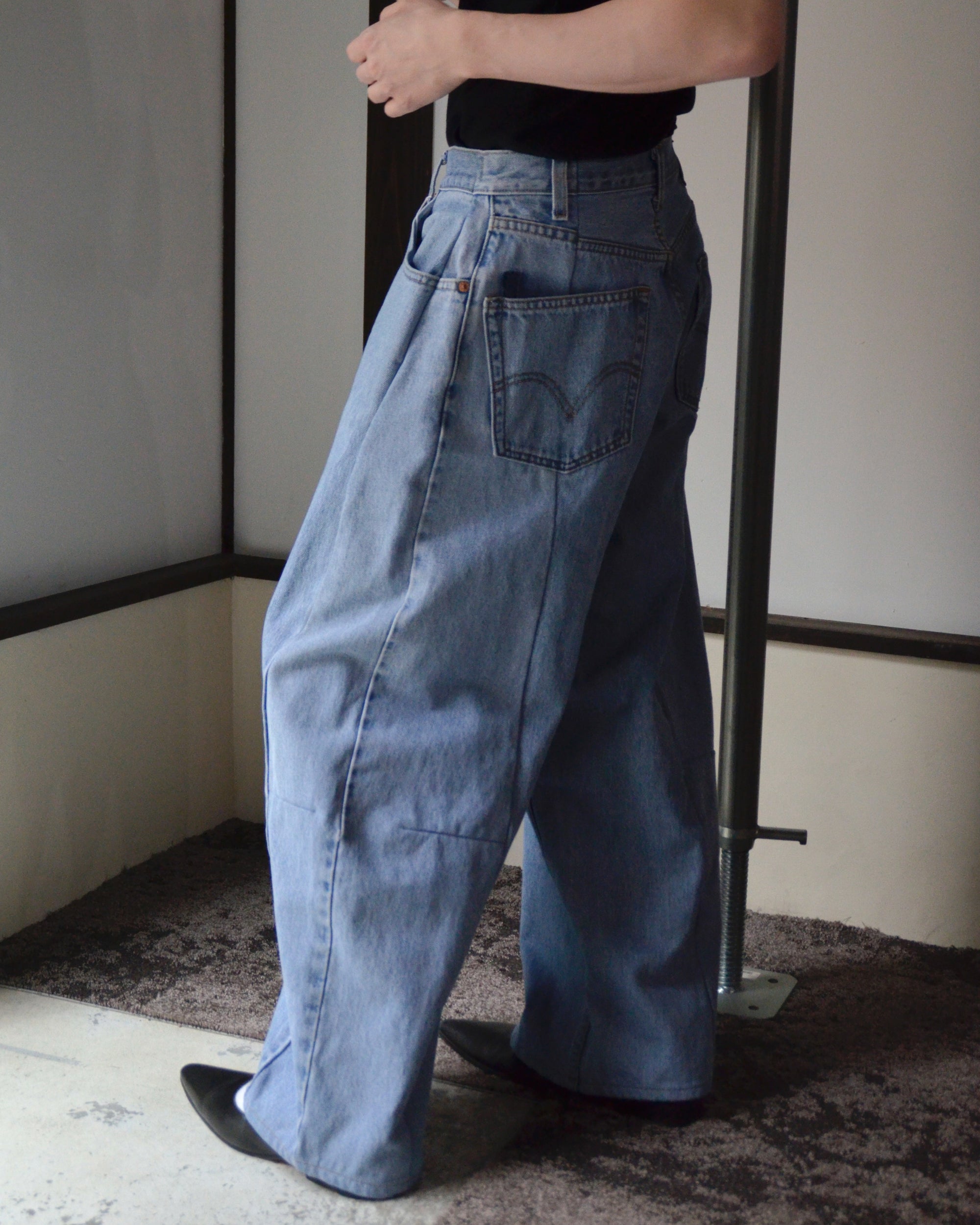 RE-010-18 / curve buggy denim【D】
