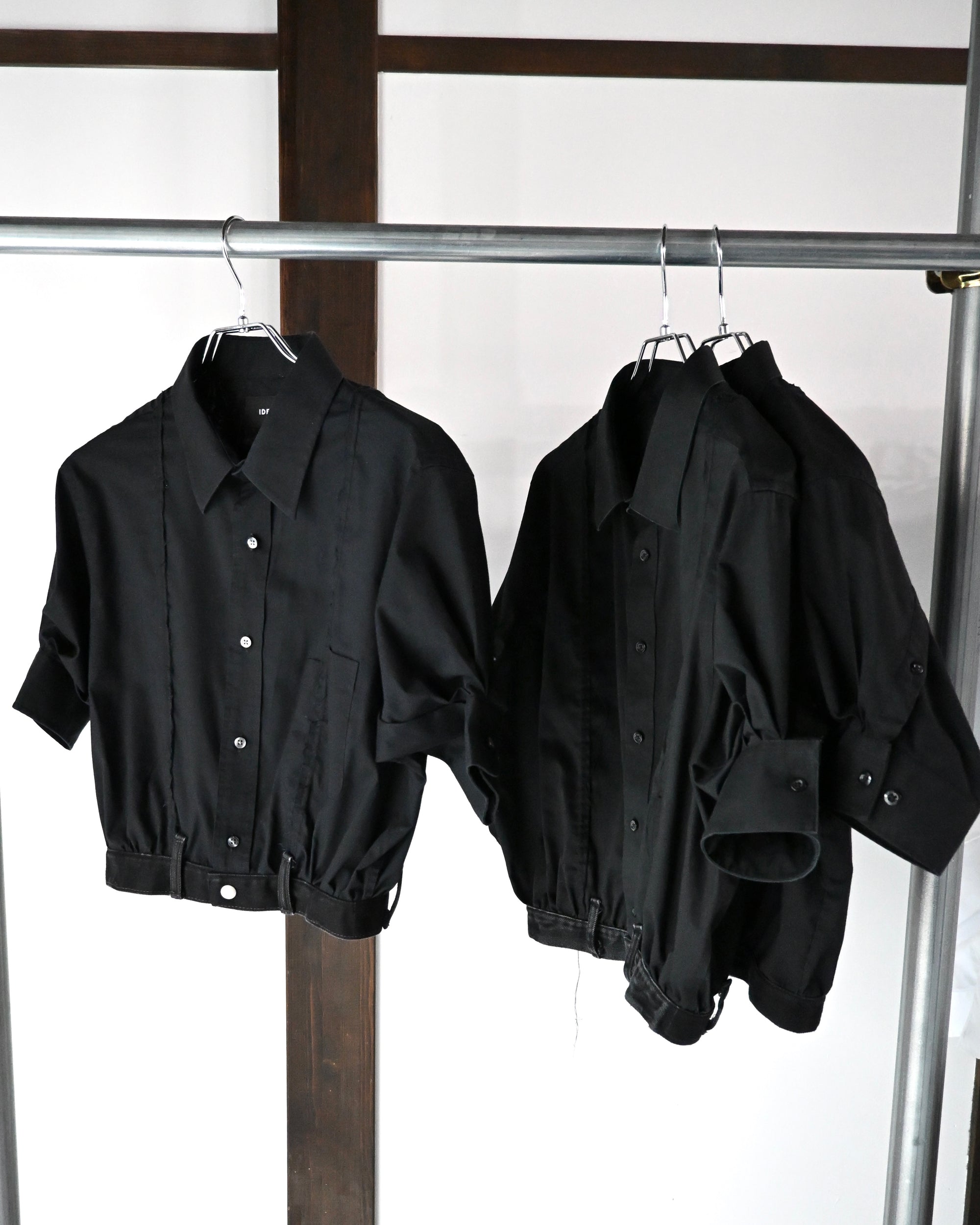 ID26-036-L / denim waist short sleeve shirt