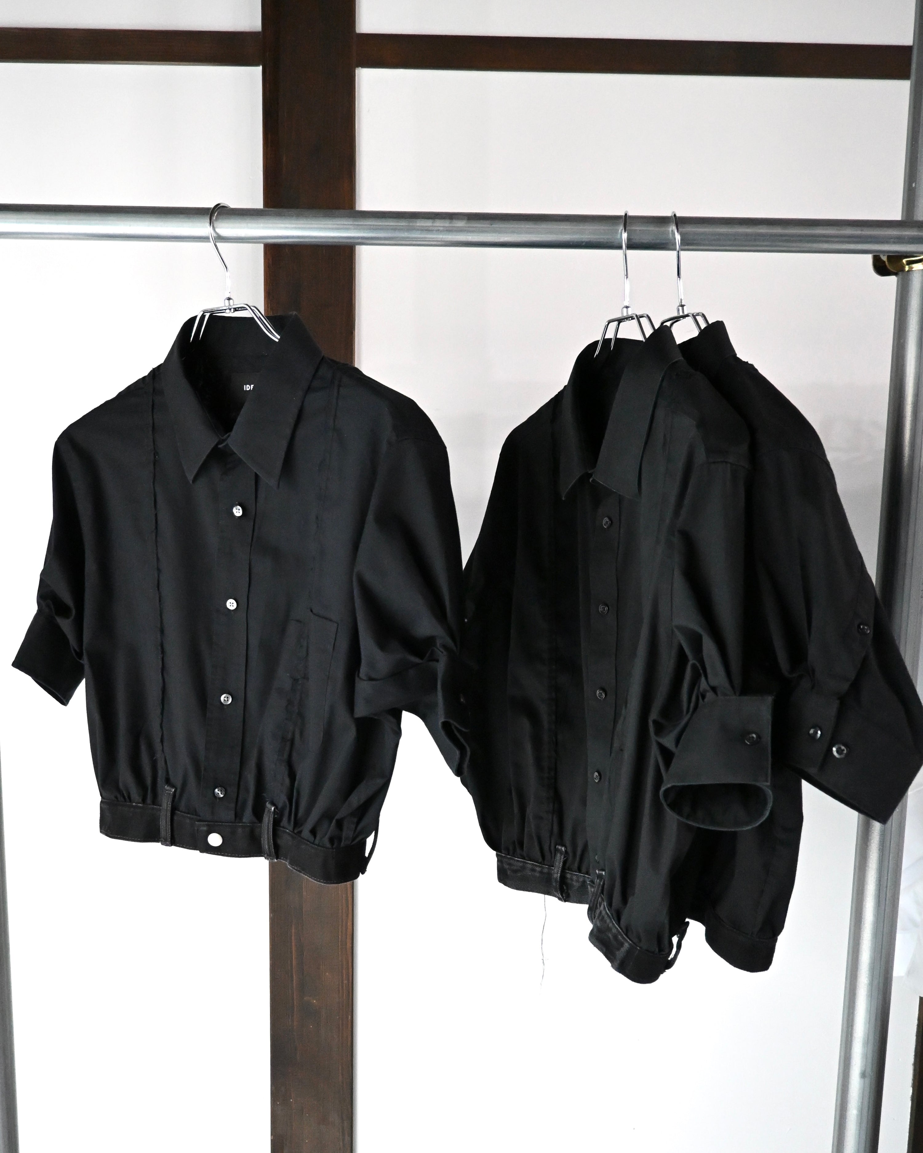 ID26-036-M / denim waist short sleeve shirt