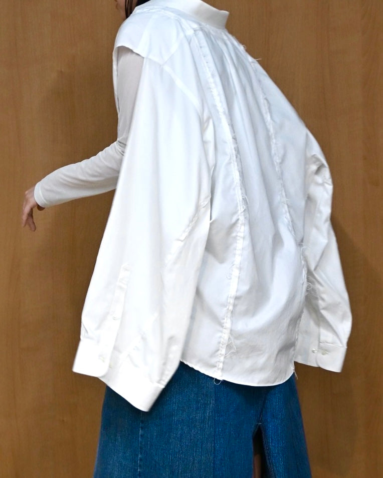 ID26-035-F / slit cape shirt【A】