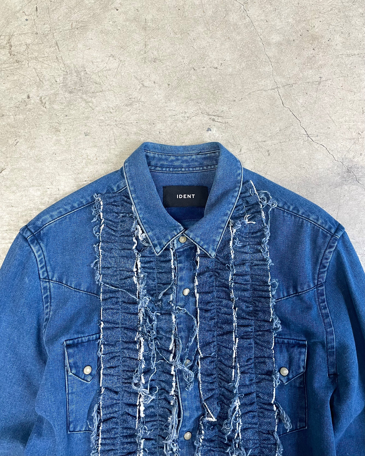 ID26-014-04-F / denim frill shirt 【B】