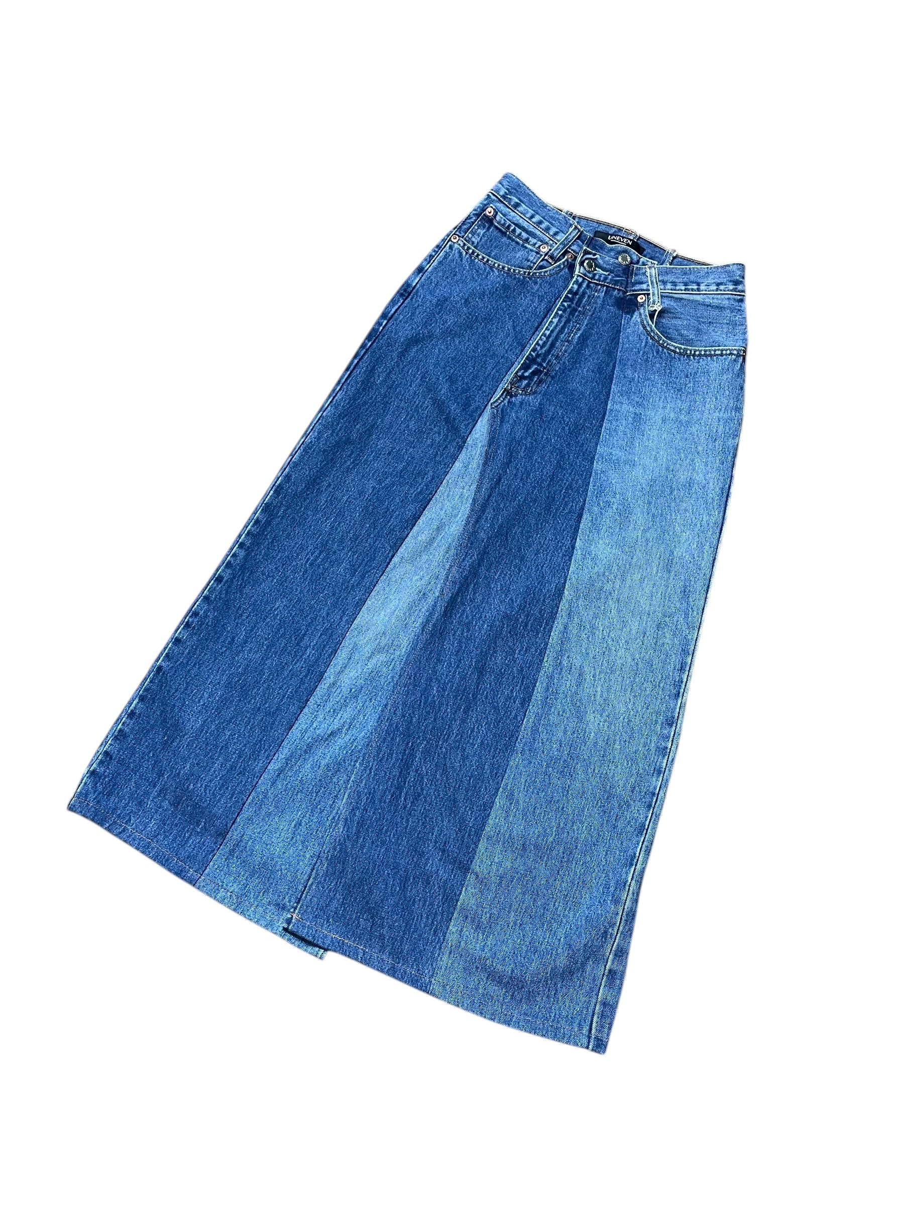 RE-028/asymmetry denim skirt【B】