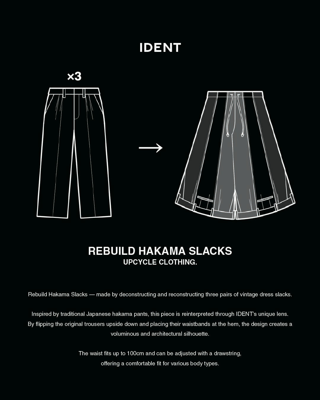 ID25-023 / rebuild hakama slacks【D】