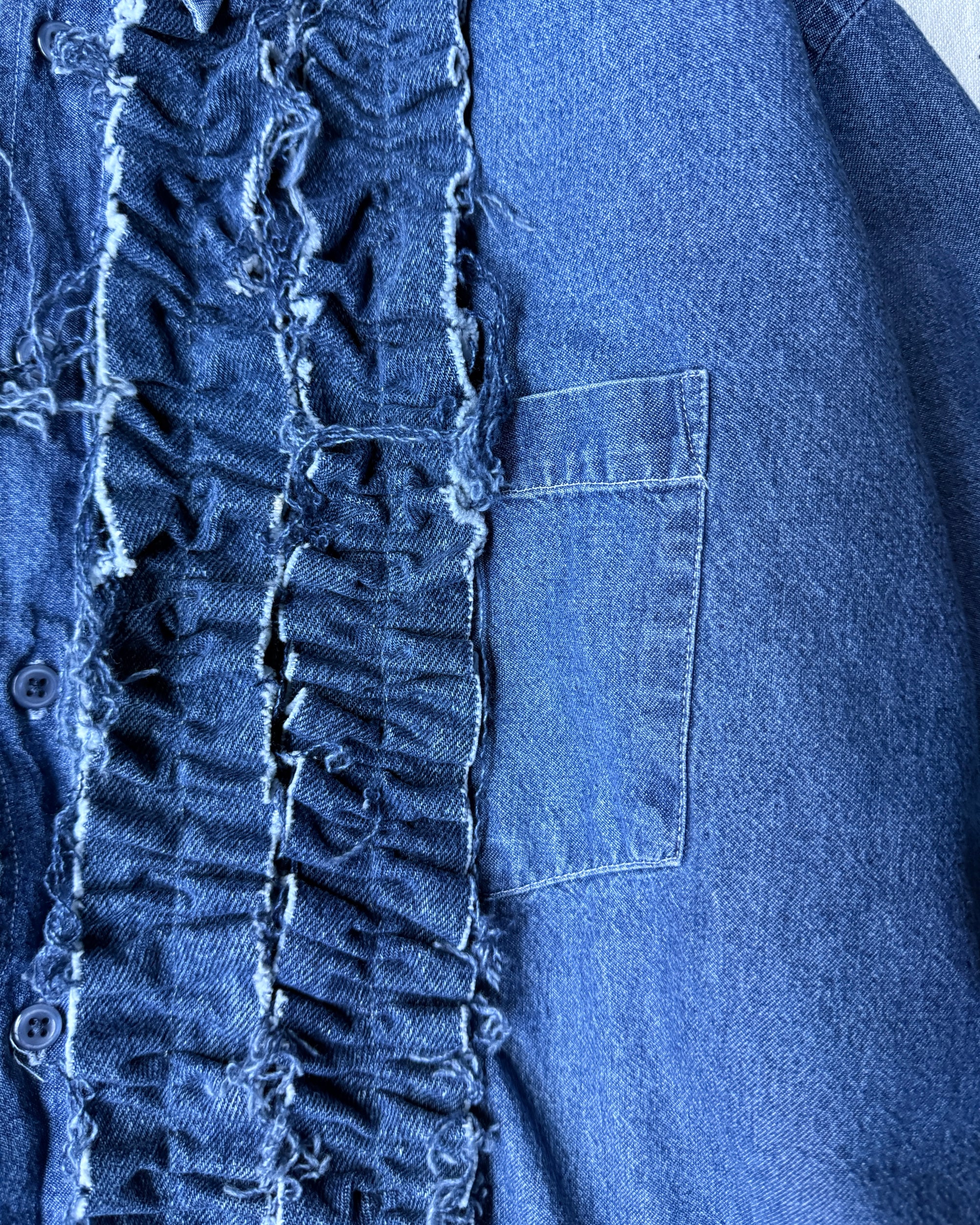 ID25-001-01-F / denim frill shirt【A】