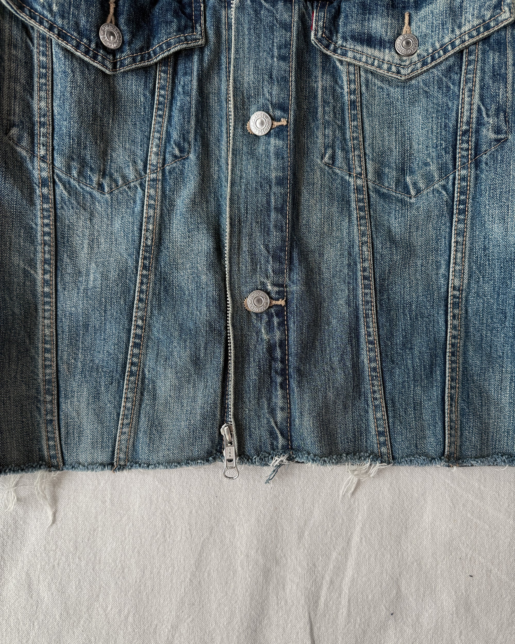 ID26-007-F / fake layered denim jacket【A】
