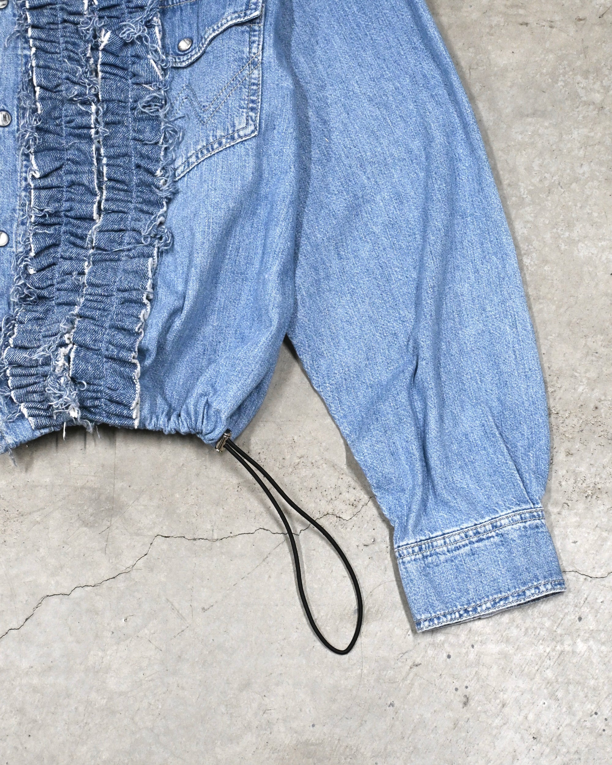 ID26-014-03-F / denim frill shirt 【A】