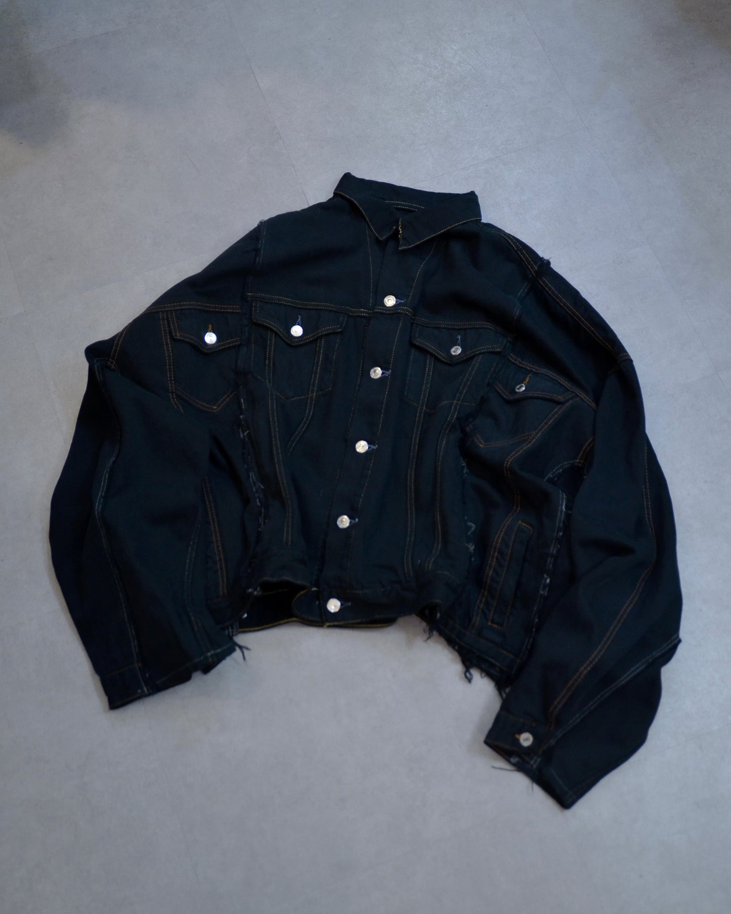 RE-030-01 / rebuild kimono denim jacket "overdye" 【A】