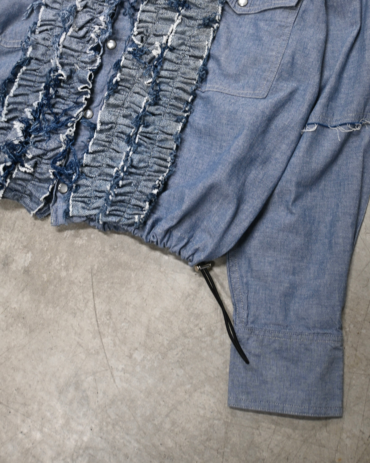 ID26-014-04–F / denim frill shirt【C】