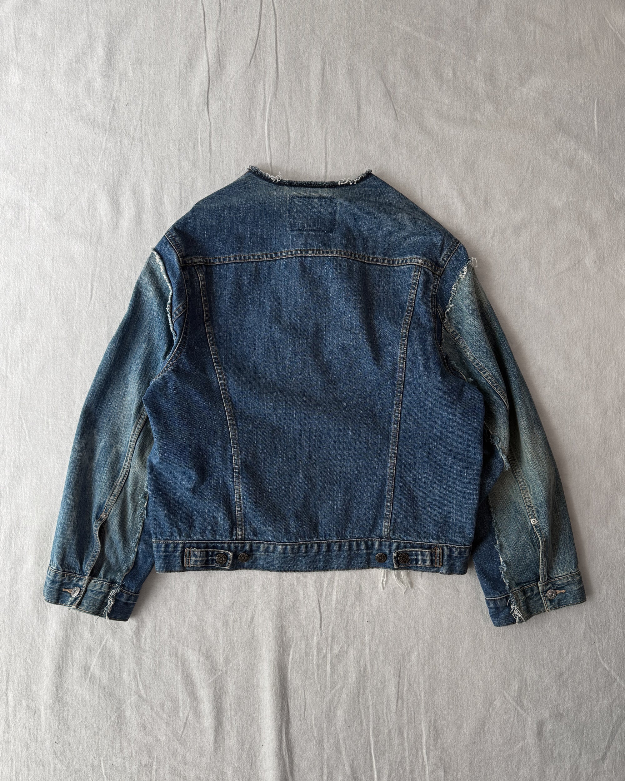ID26-007-F / fake layered denim jacket【A】