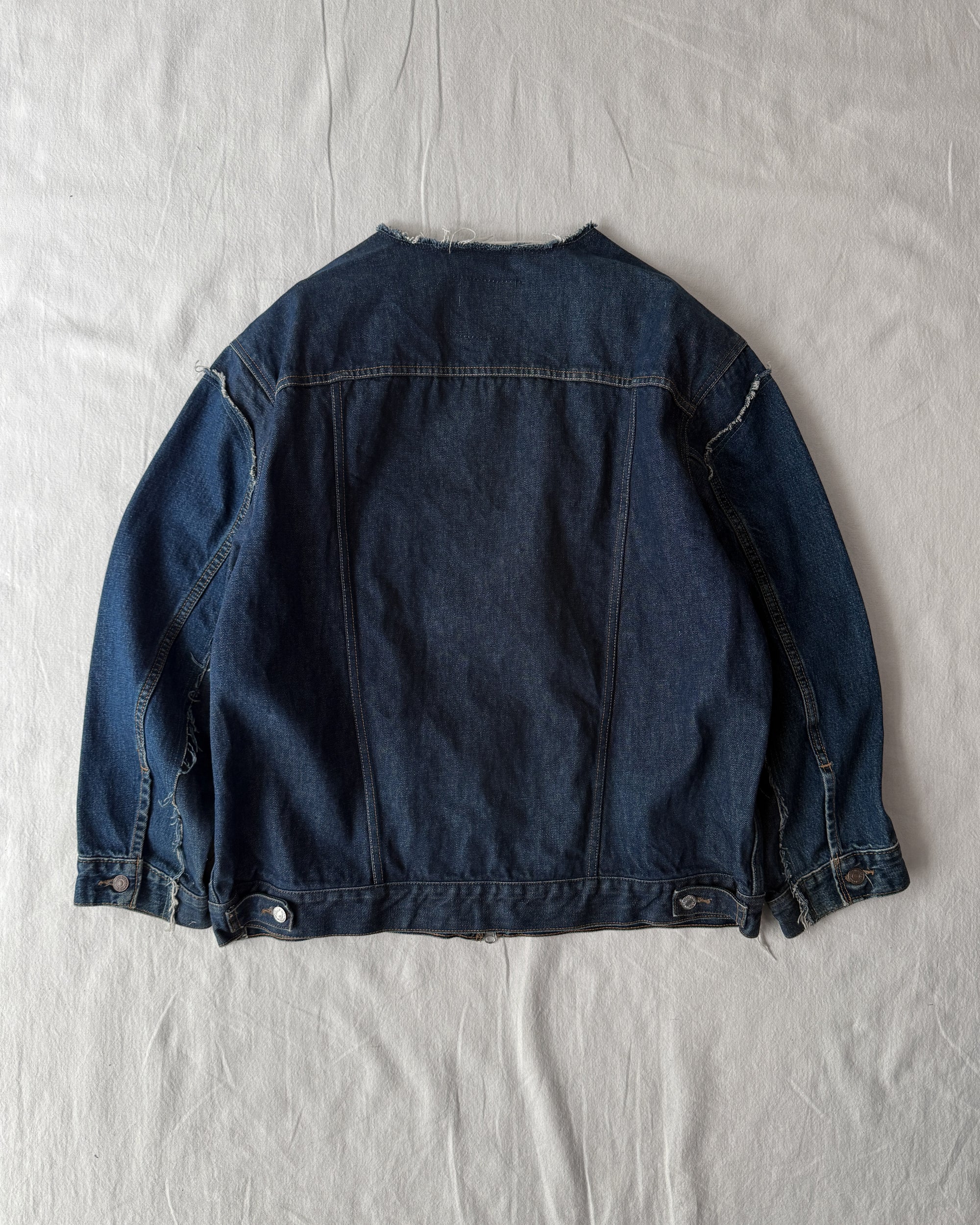 ID26-007-01-F / fake layered denim jacket【A】
