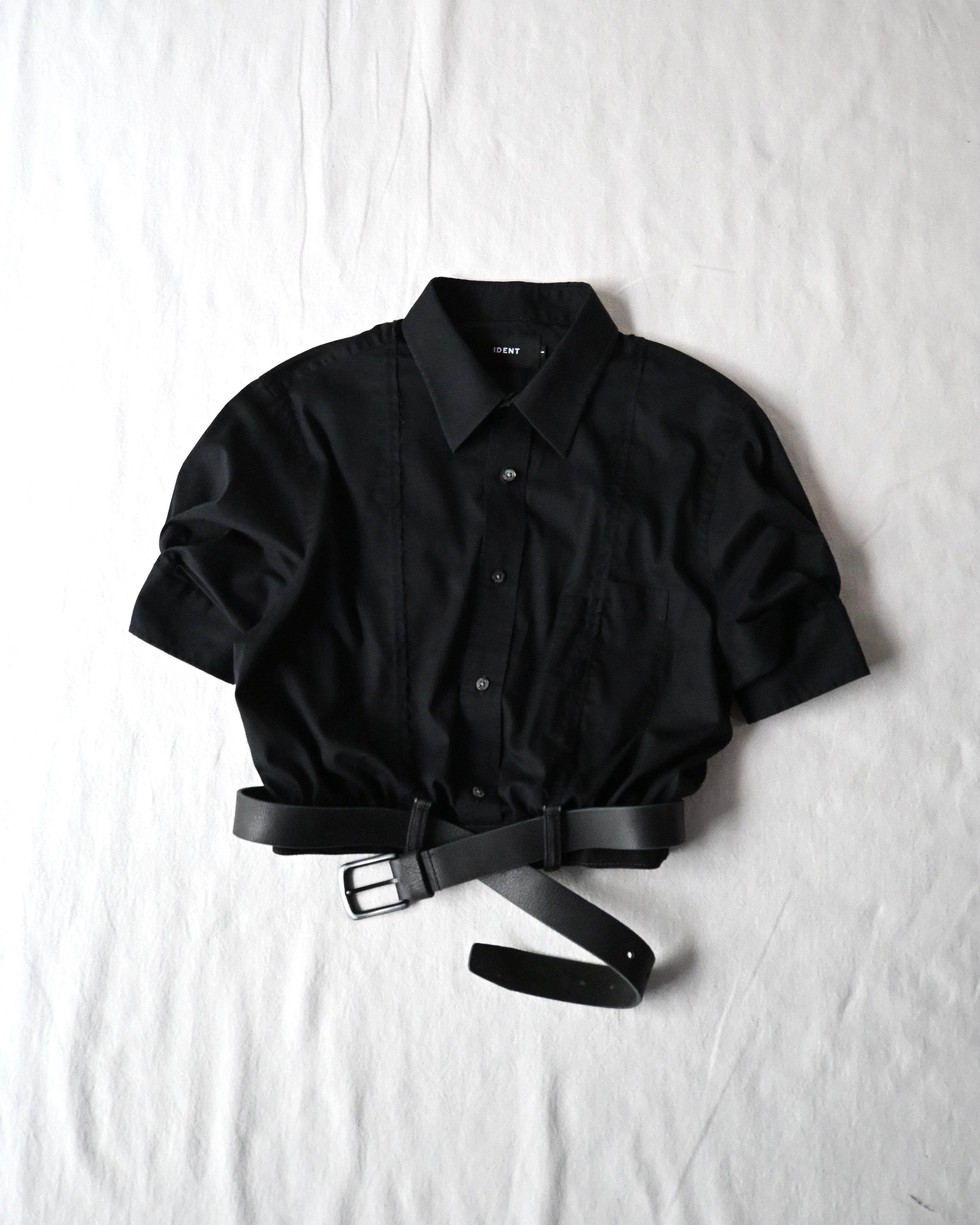 ID26-036-L / denim waist short sleeve shirt