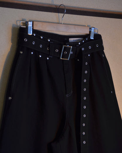 UE-004-BLK / denim hakama pant "overdye"