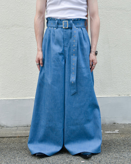 【残り1枚】UE-004 / rigid denim hakama pant