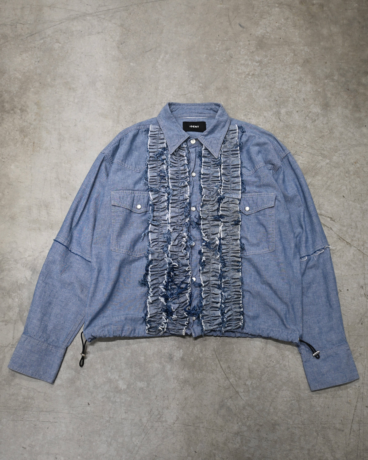 ID26-014-04–F / denim frill shirt【C】