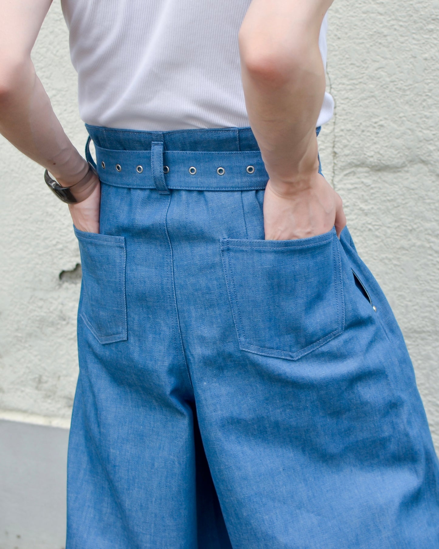 【残り1枚】UE-004 / rigid denim hakama pant