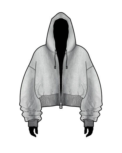 RE-033-01 / resized zip hoodie