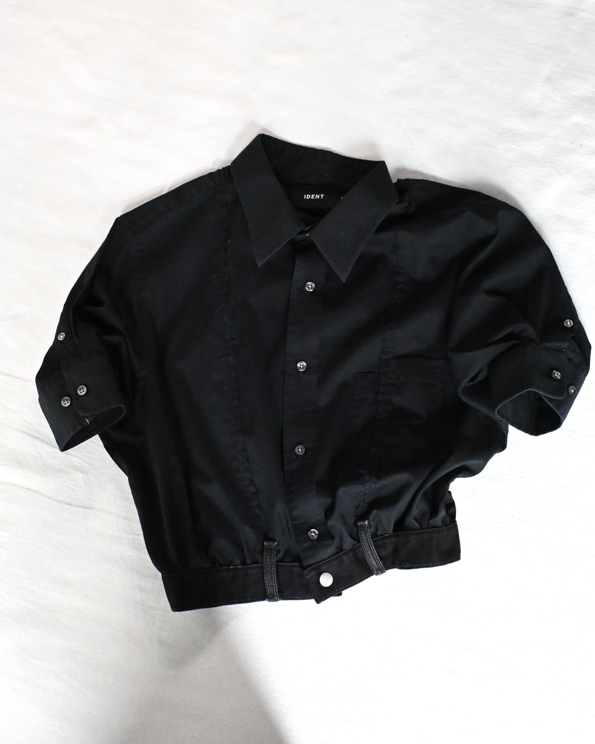 ID26-036-L / denim waist short sleeve shirt